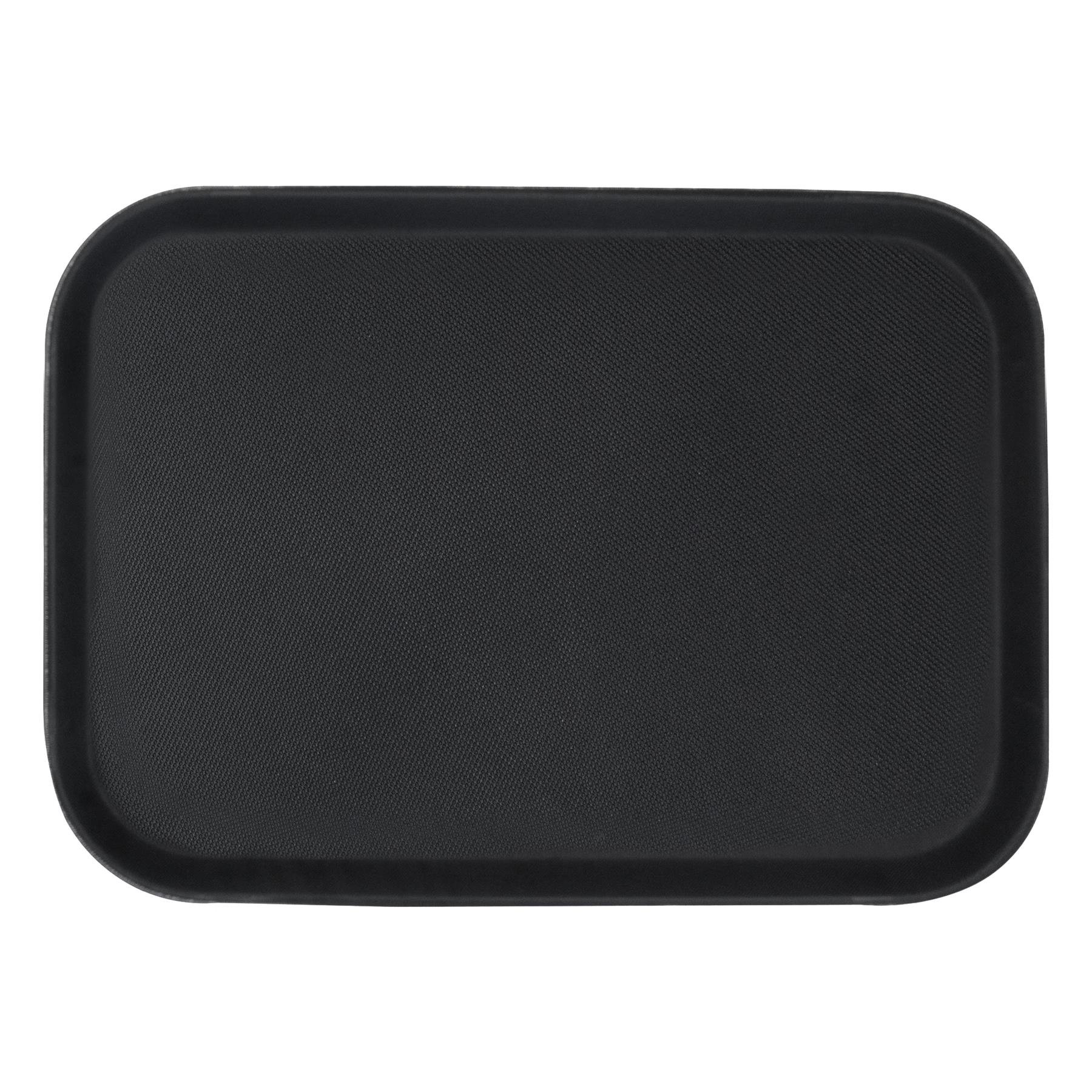 Argon Tableware 36 x 25cm Rectangle Non-Slip Serving Tray - Black