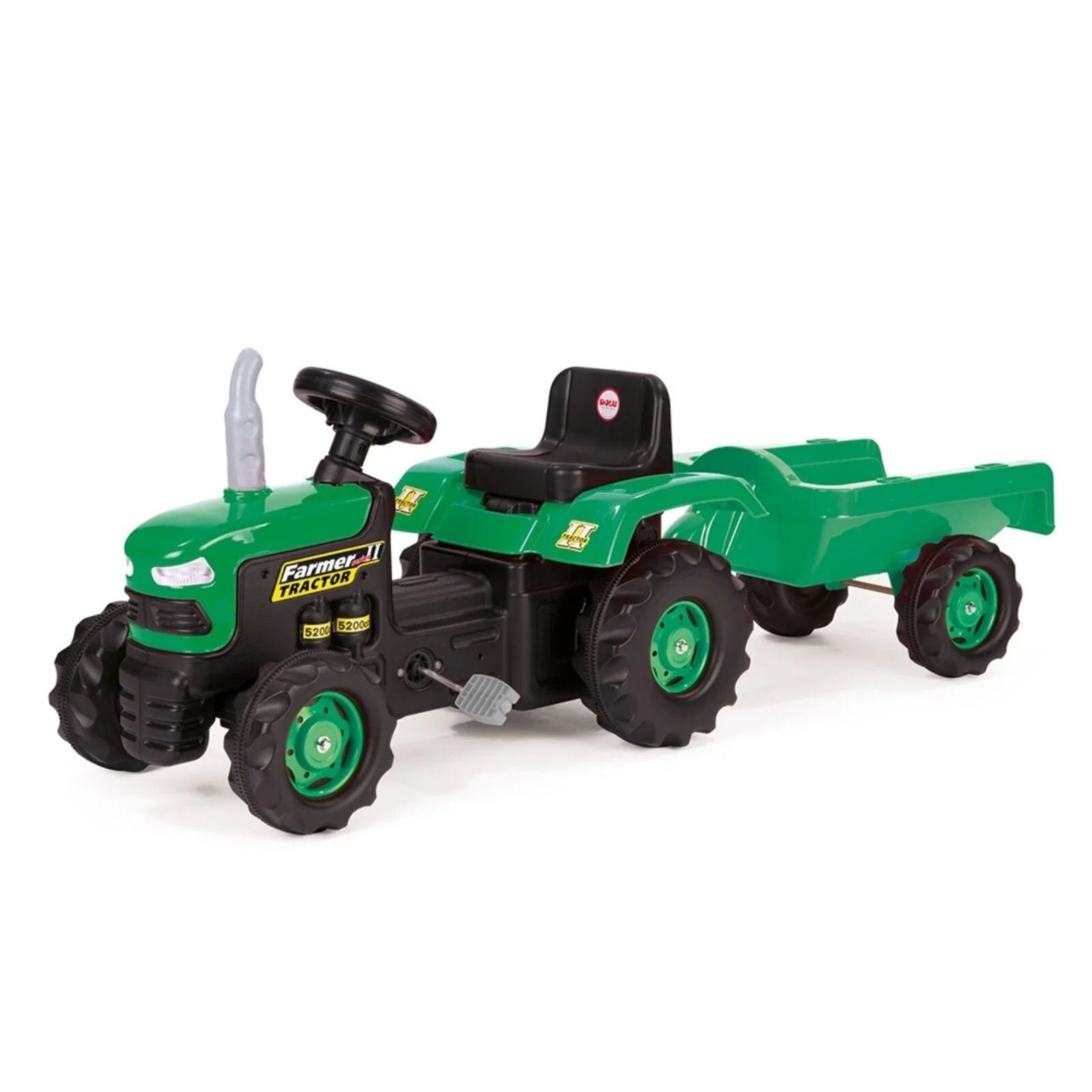 Dolu Pedal Tractor and Trailer - Green