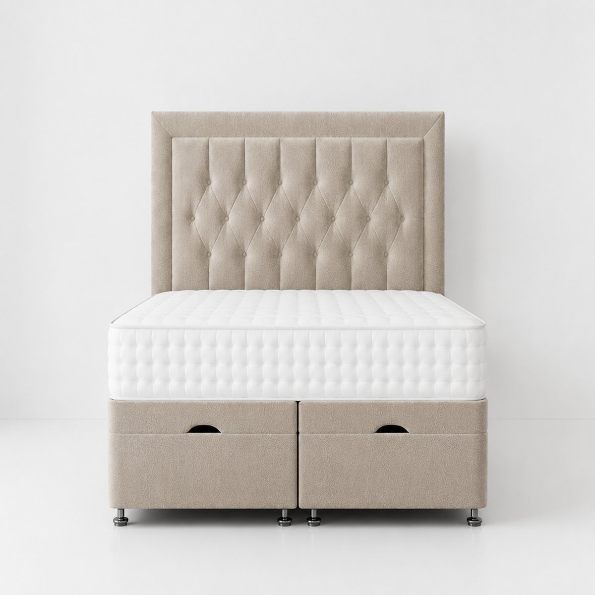 Comfy Deluxe  Cassie 3ft Single  End Lift Ottoman Bed Set - Beige
