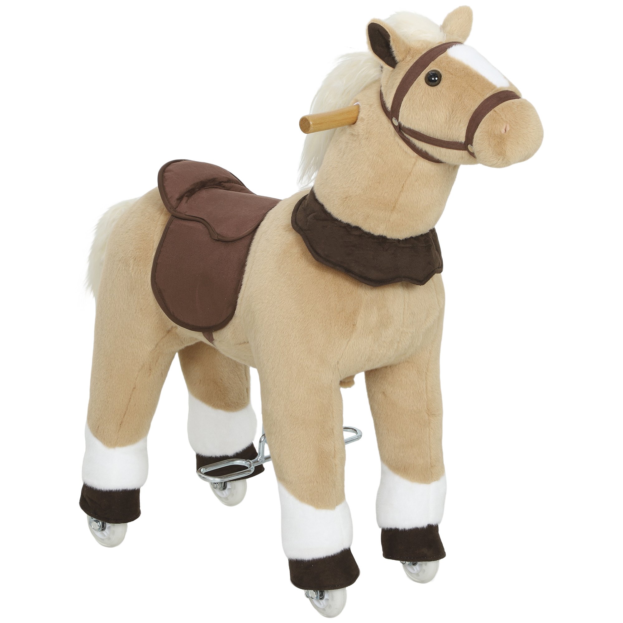 AIYAPLAY 25kg Plush Rolling Rocking Horse – Brown