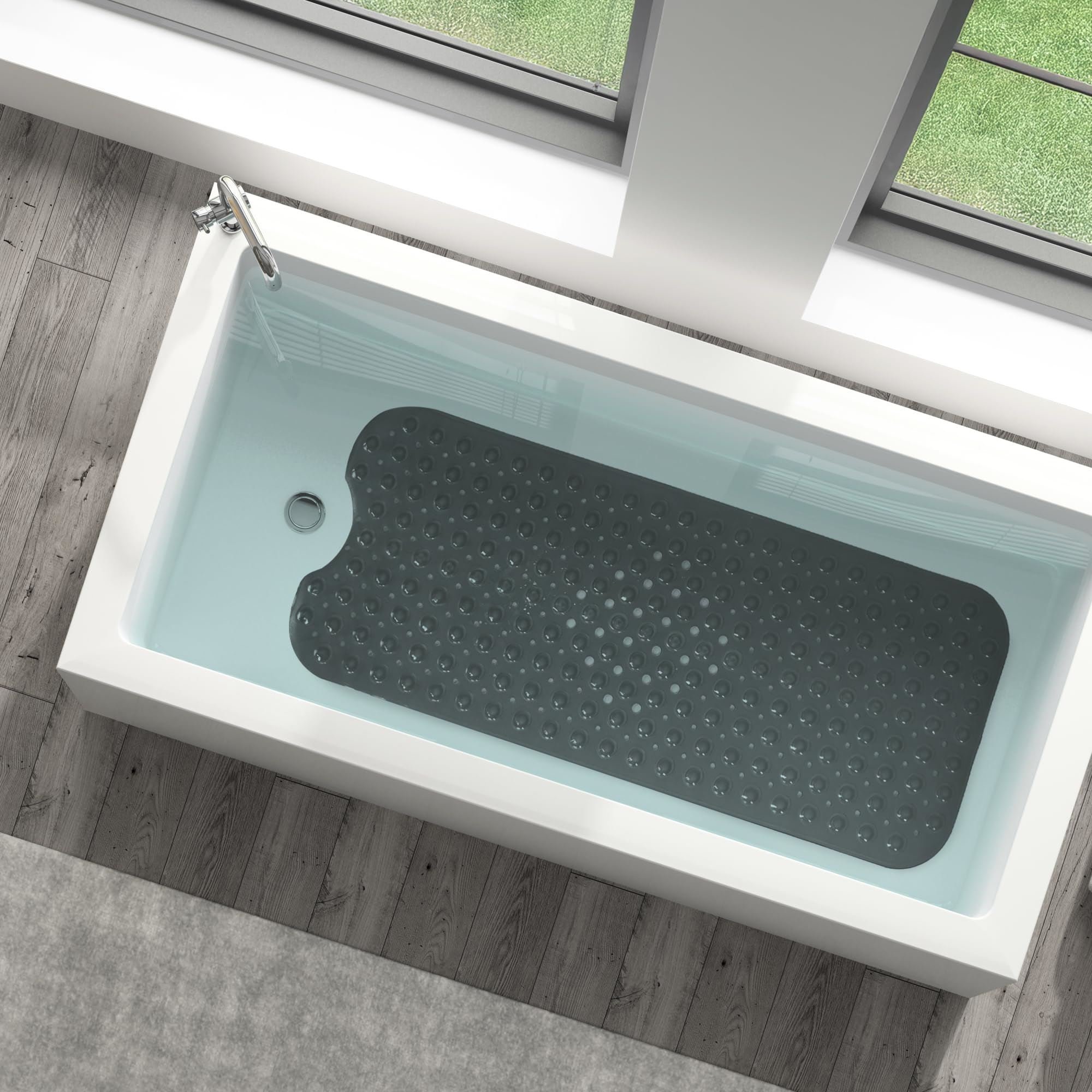 Keplin Non-Slip Suction Cup Bath Mat - Large - Black