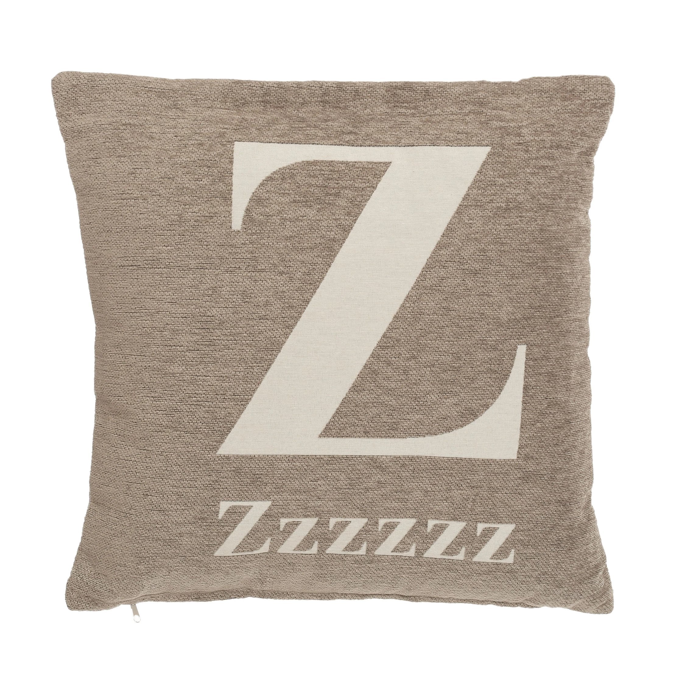 Orsina Words Zzzzzz Square Cushion – Natural
