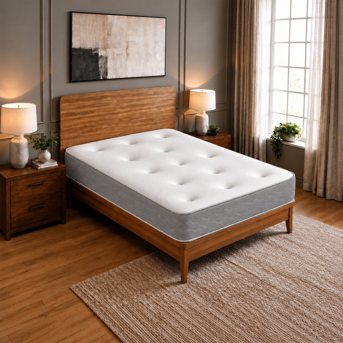 The Sleep People Grey Heaven Hybrid Tufted Spring Mattress – Small Single