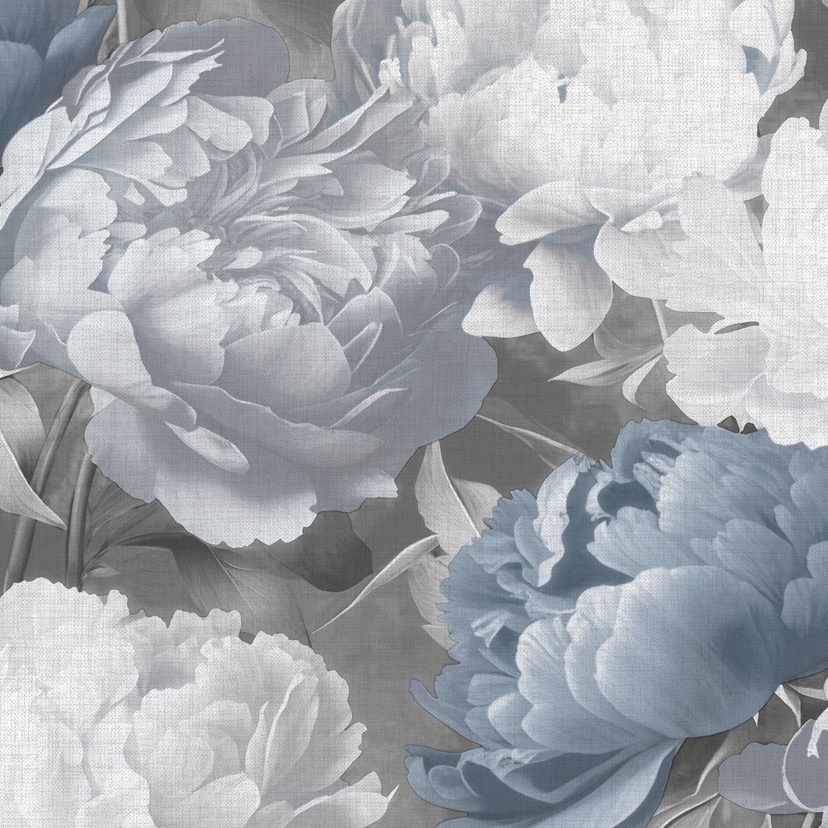 Muriva Doretta Floral Textured Vinyl Wallpaper - Blue