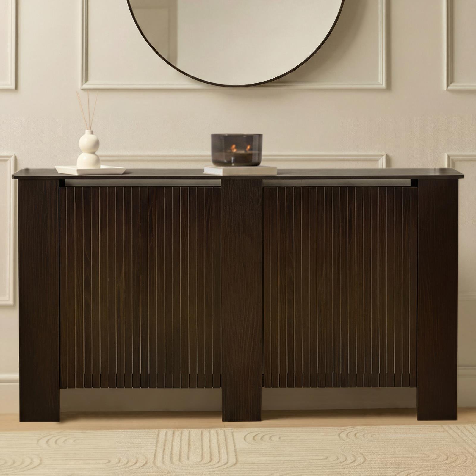 OHS Ribbed Radiator Cover - Dark Brown - Large