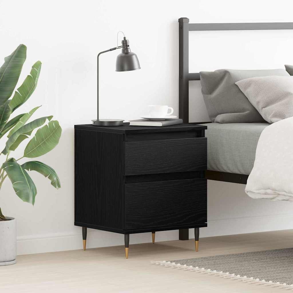 Walplus 2 Drawer Bedside Cabinet - Dark Oak - 40 x 35 x 50 cm