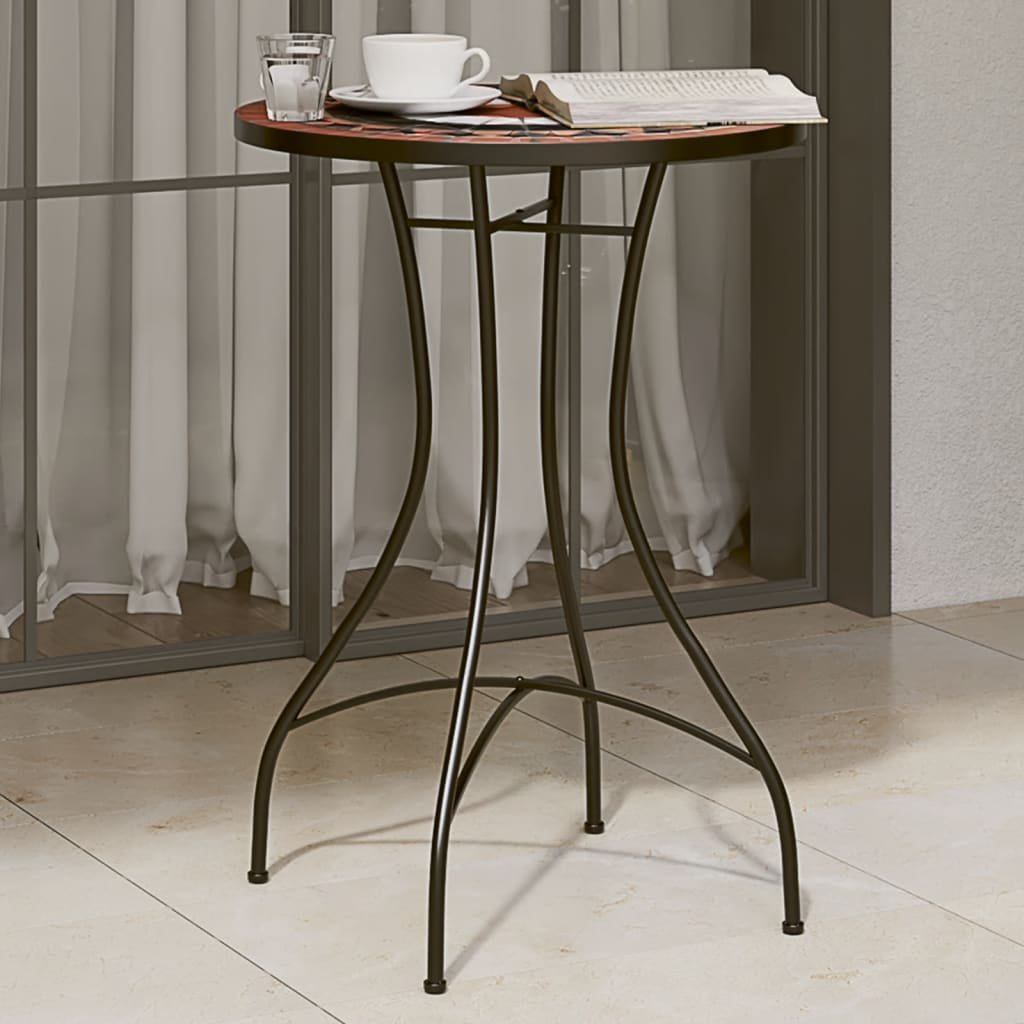 Walplus Powder Coated Iron Mosaic Bistro Table - Orange - 50 x 70 cm