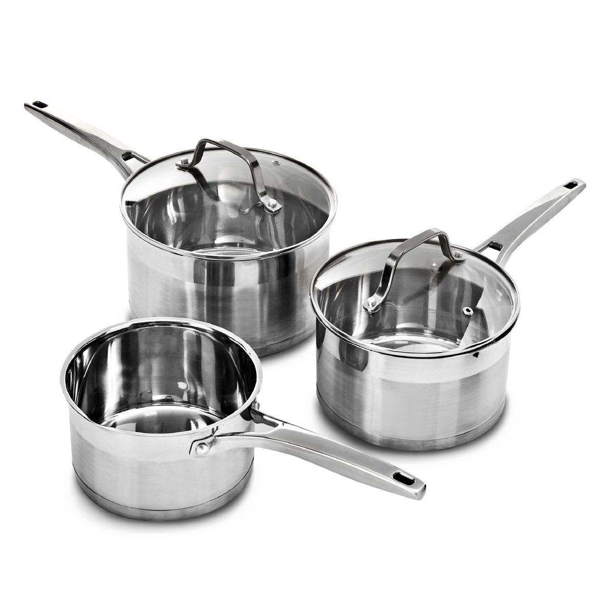 Blackmoor 3 Piece Stainless Steel Sauce Pan Set