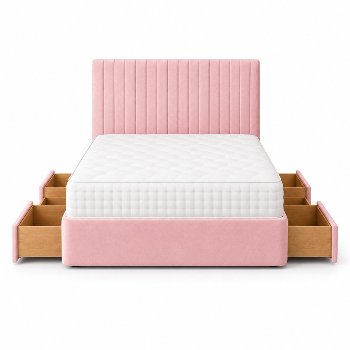Comfy Deluxe 6ft Super King    4 Drawer  Suede  Divan Bed Set -  Pink