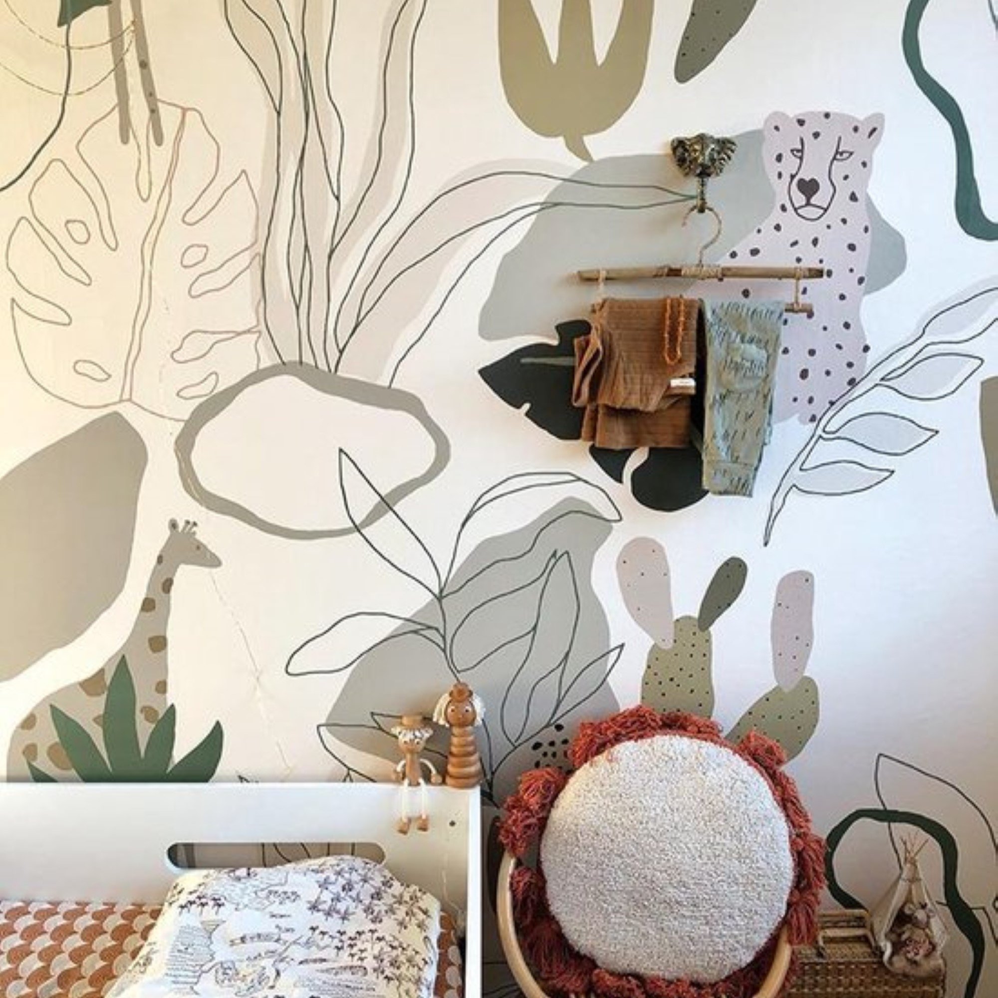 Grandeco Nursery Safari 4 Lane Repeatable Wallpaper Mural - 2 x 2.8m