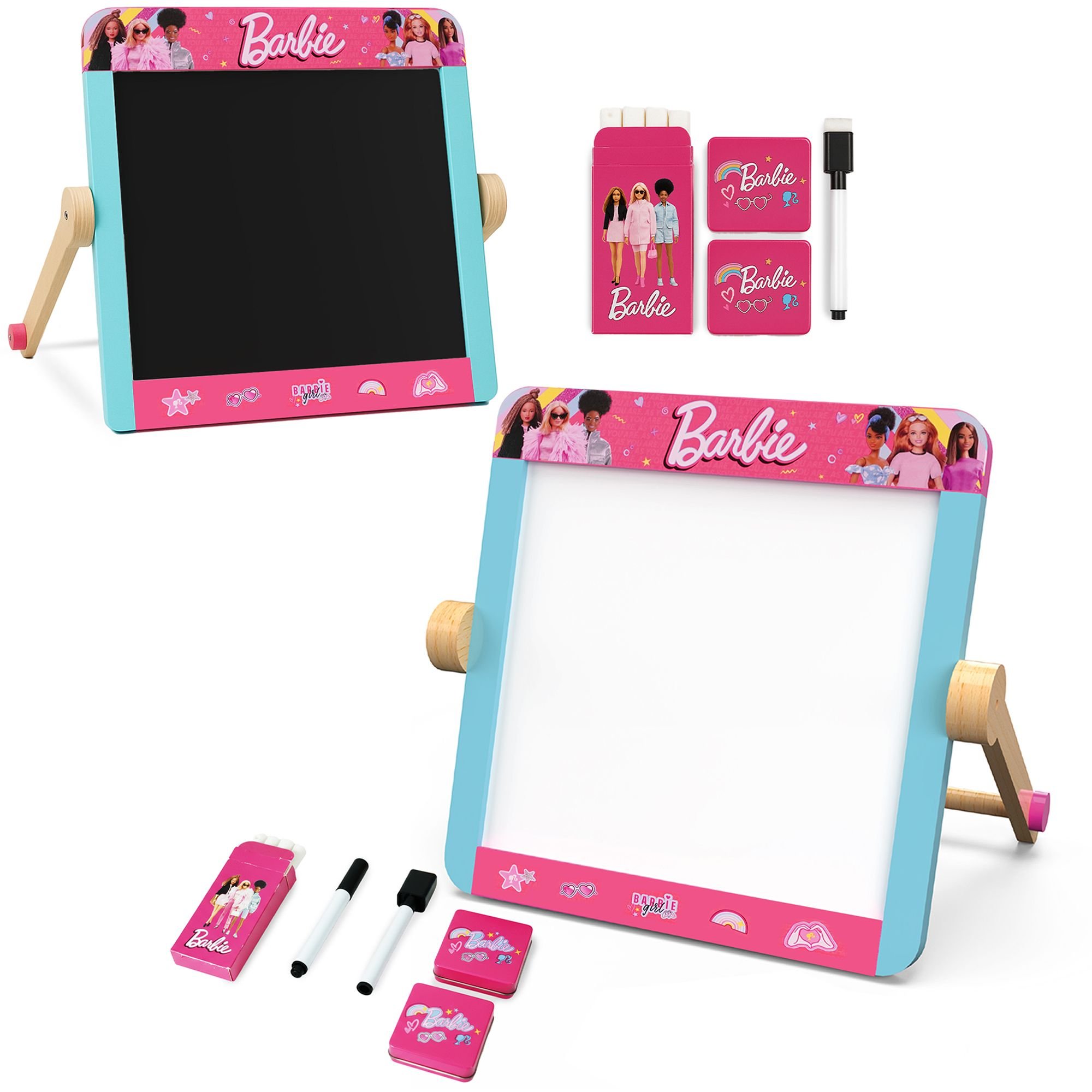 Barbie Wooden Double-Sided Tabletop Easel - Pink