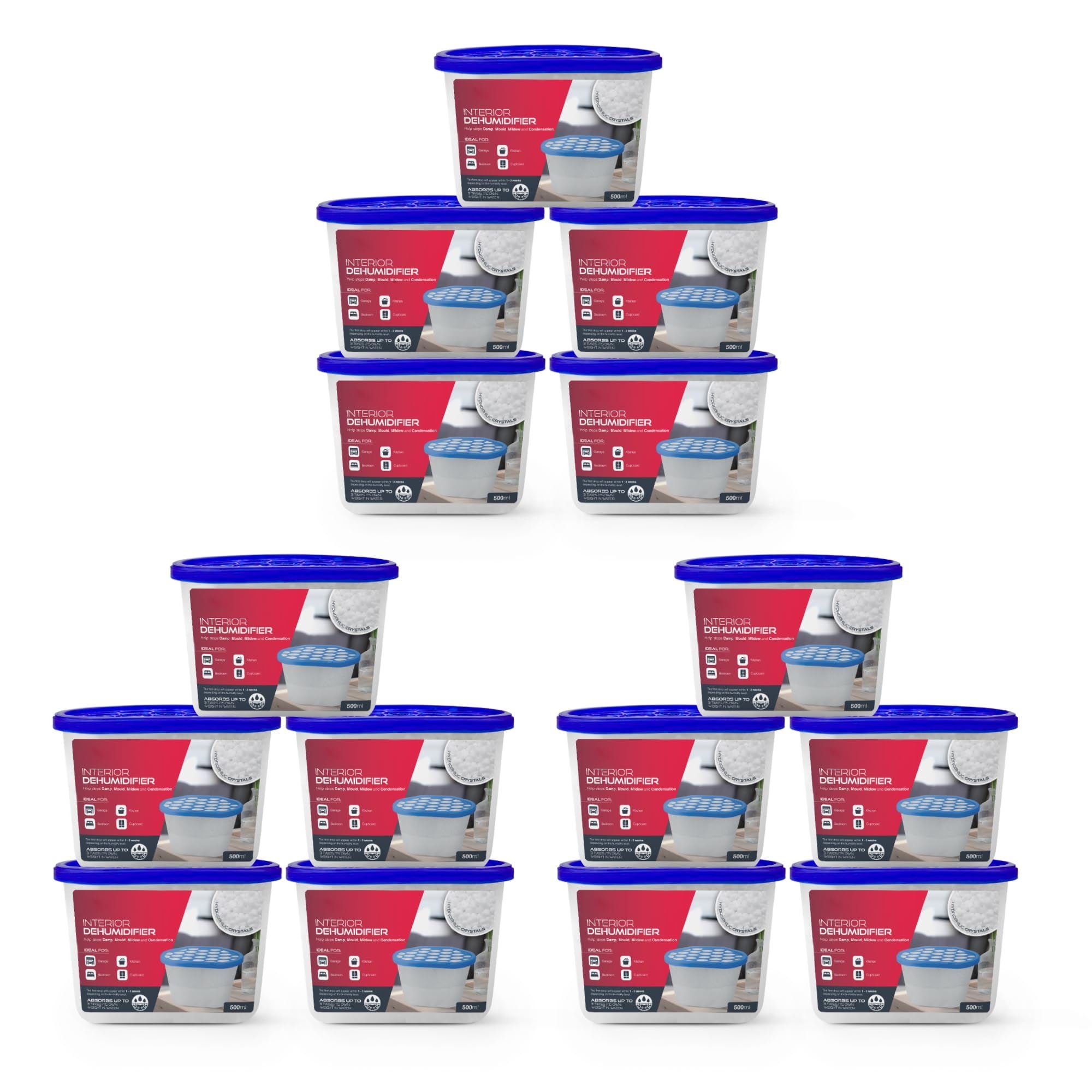 Haltons 500ml Moisture Absorber Tubs - Pack of 15