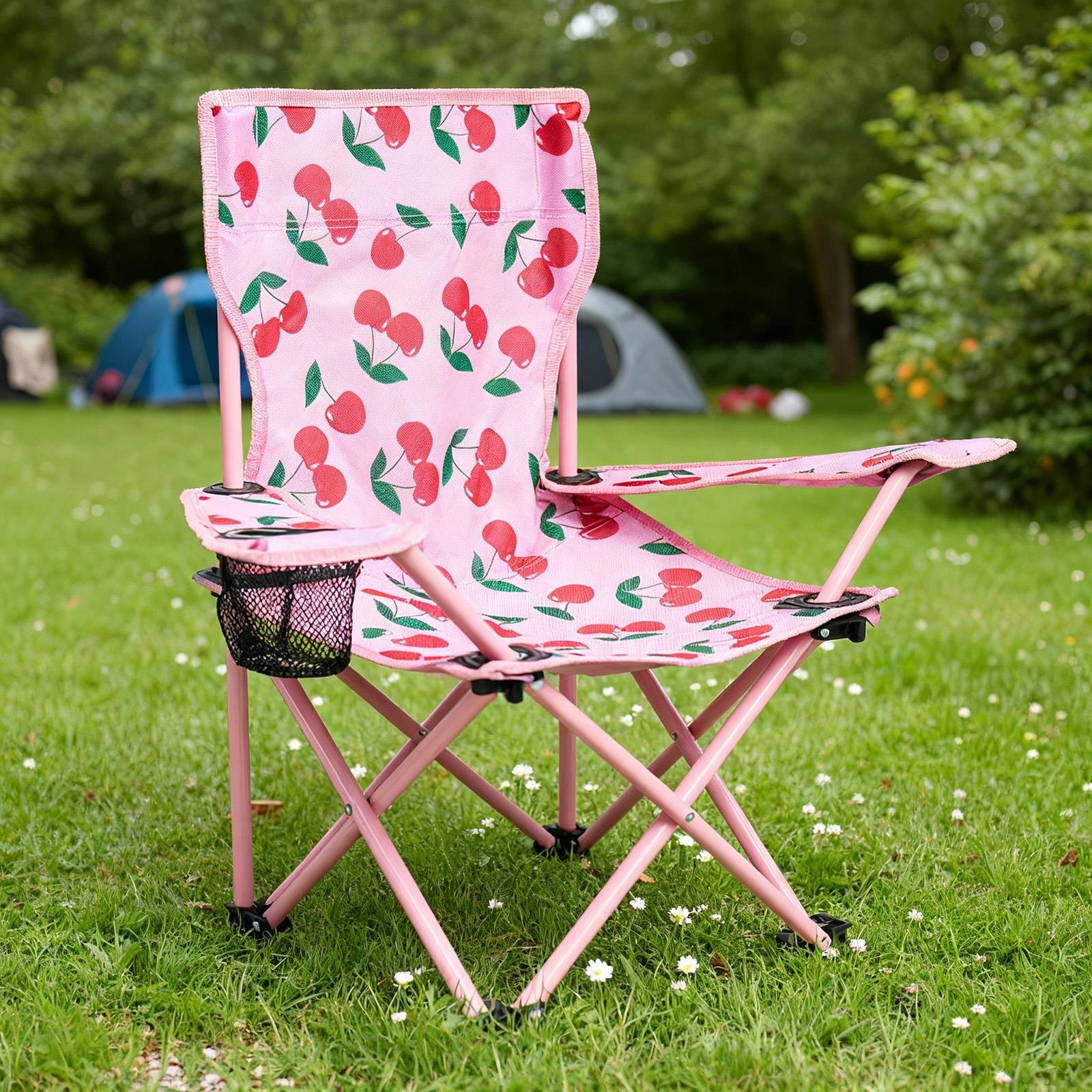 OHS Kids Cherries Outdoor Camping Chair Folding Portable Seat
