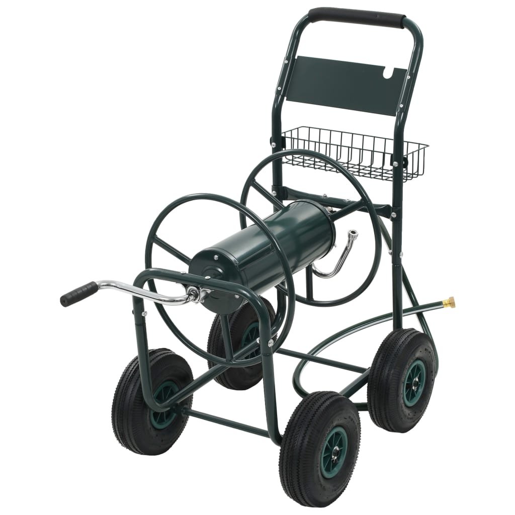 Walplus Garden Hose Trolley with Hose Connector - Green - 95.5 x 55 x 97 cm