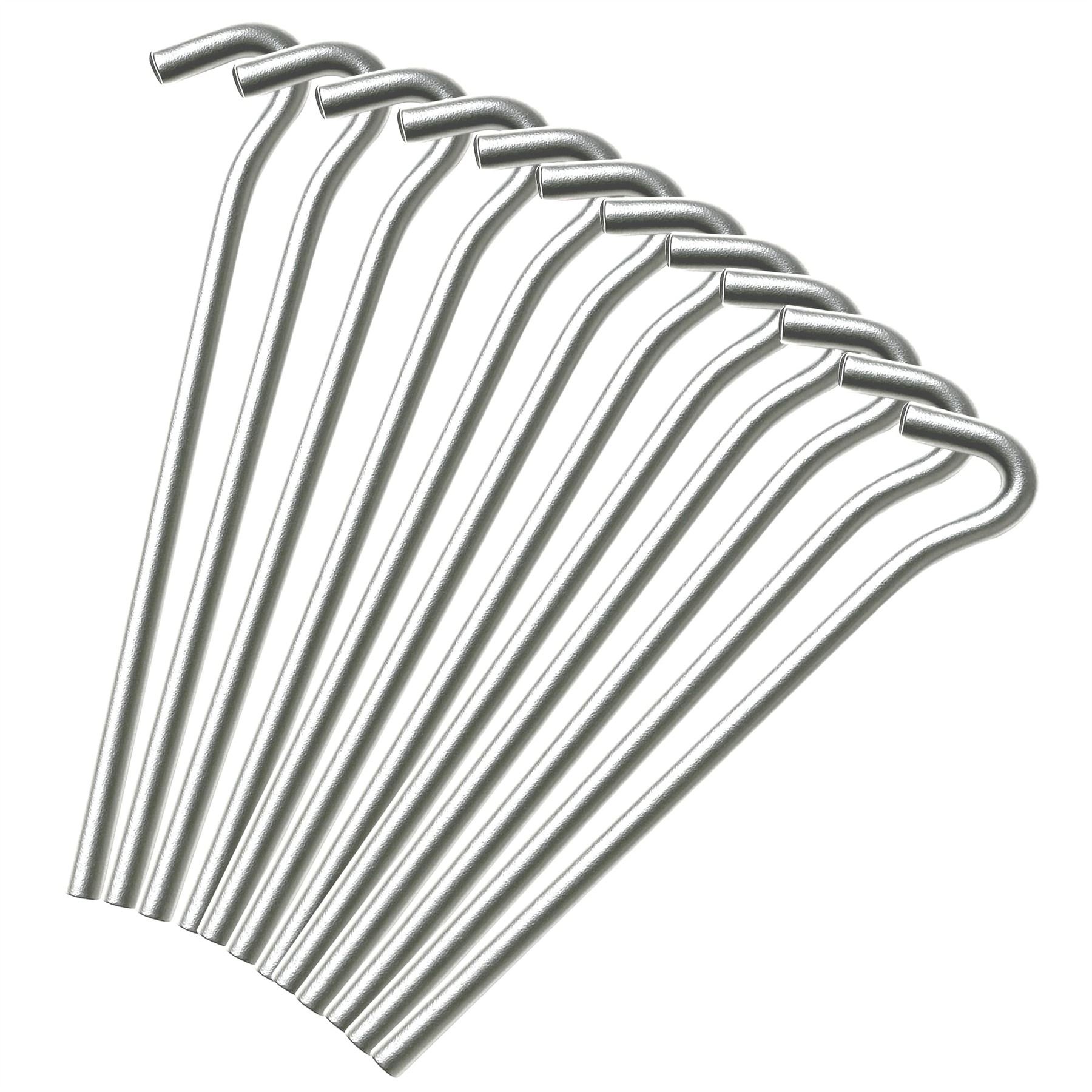 Keplin Pack of 100 Galvanised Alloy Steel Tent Pegs 23cm - Silver