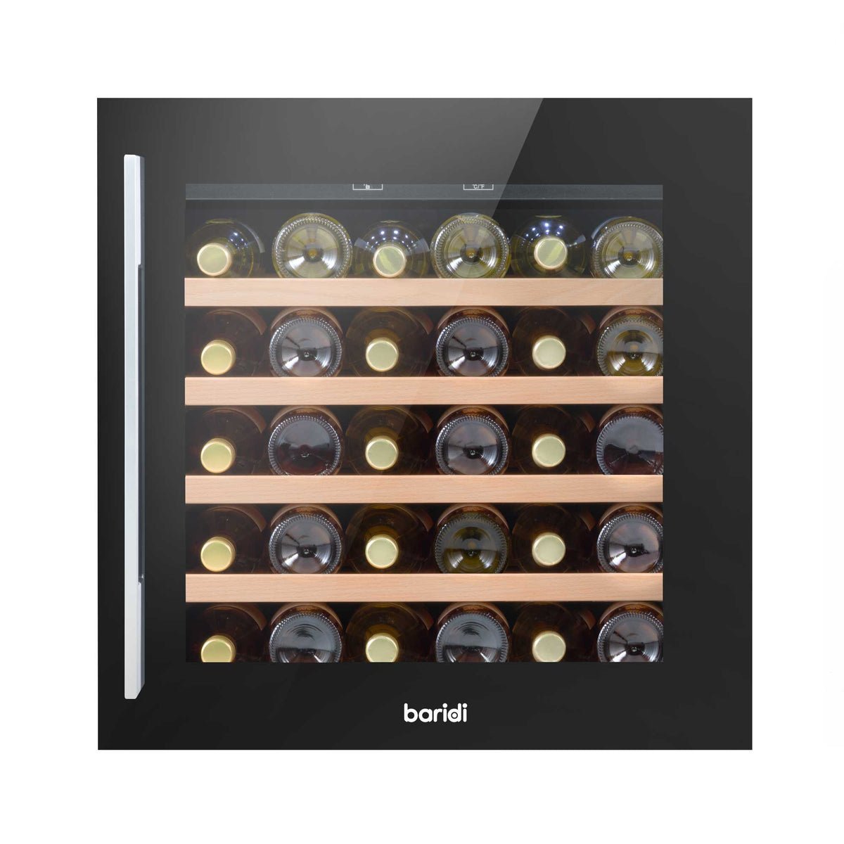 Baridi 36 Bottle Wine Cooler with Touch Controls Shelves & LED Light - Black
