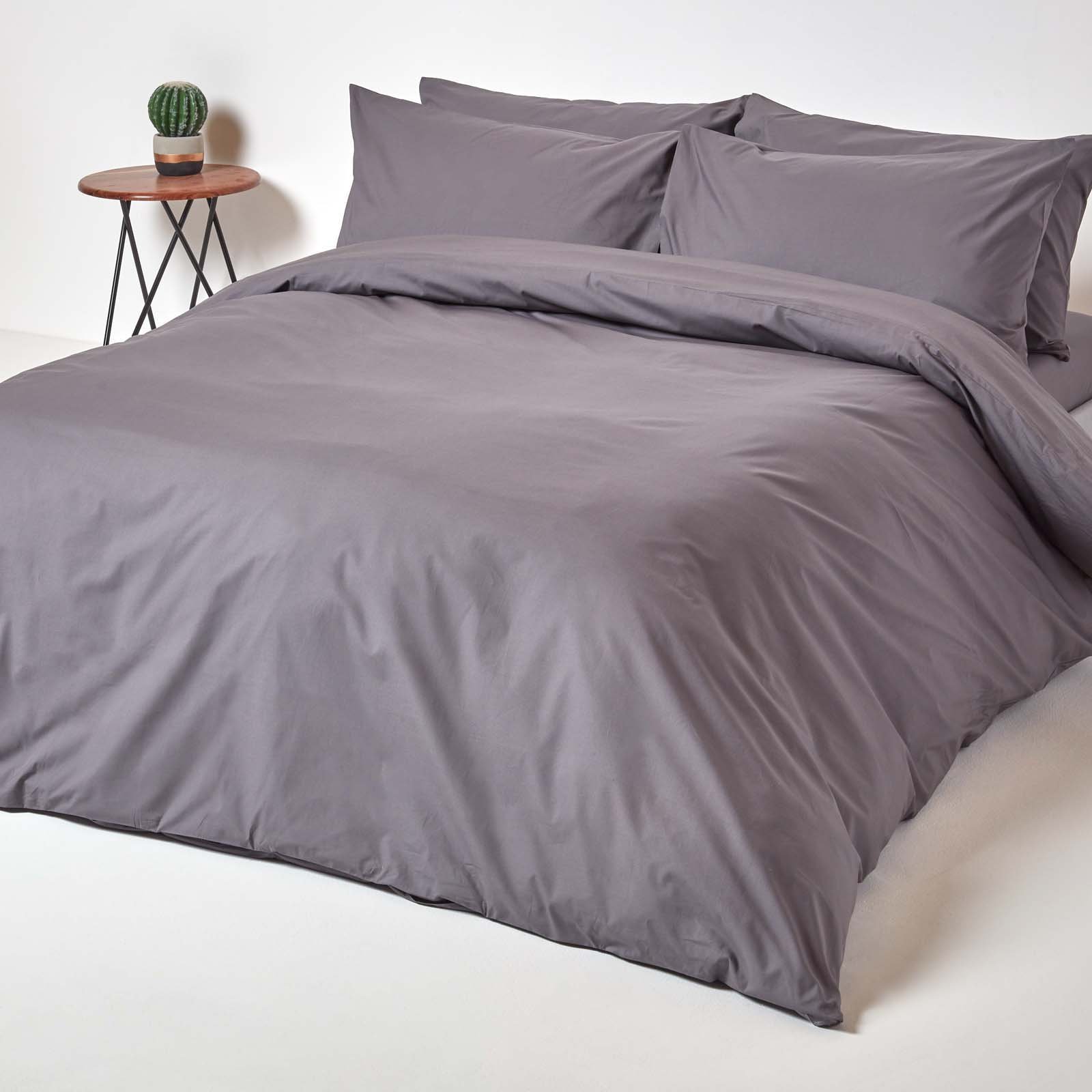 Homescapes Egyptian Cotton Dark Grey Bedding Set - Single