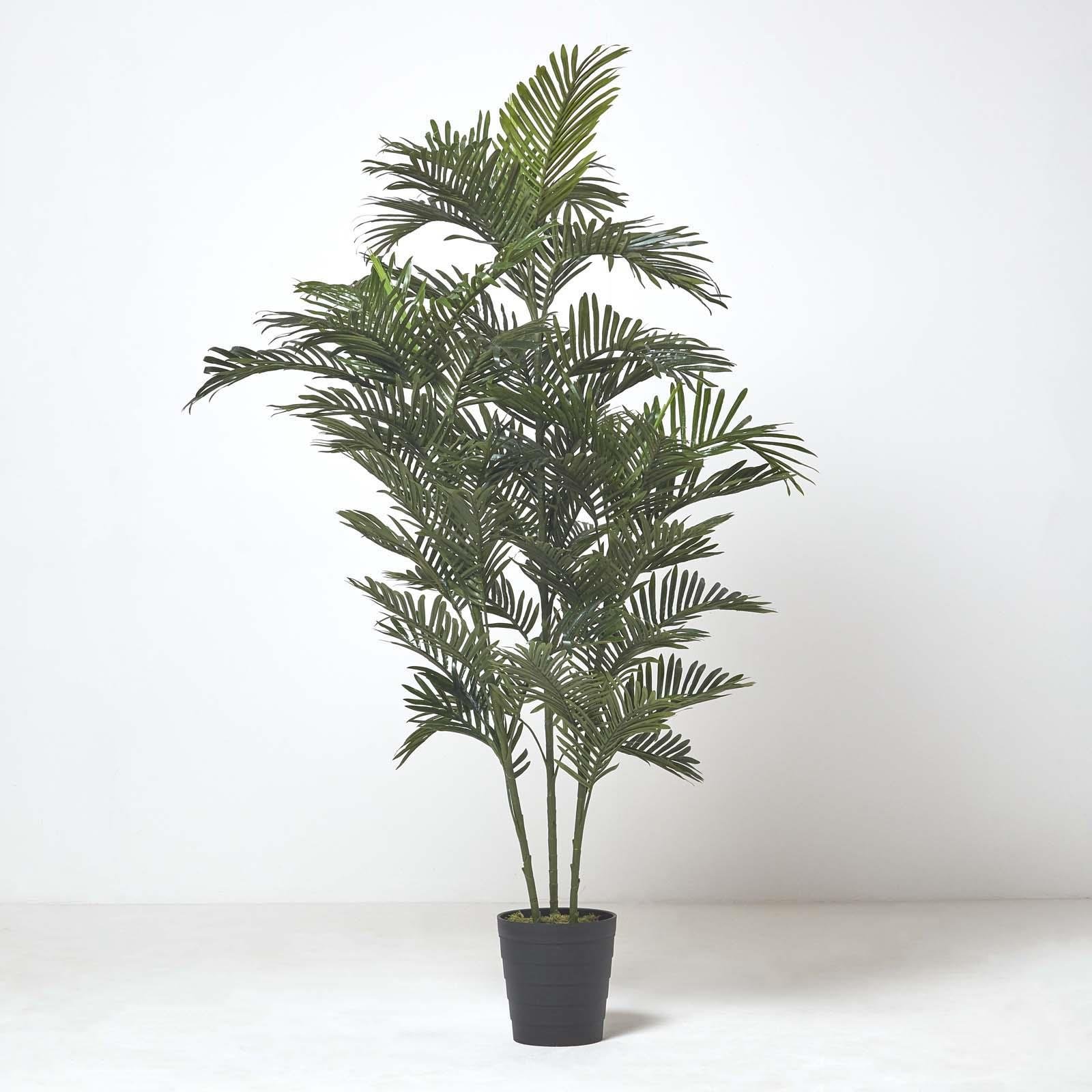 Homescapes Real-Touch Polyfibre Multi-Stem Palm Tree in Pot - Green