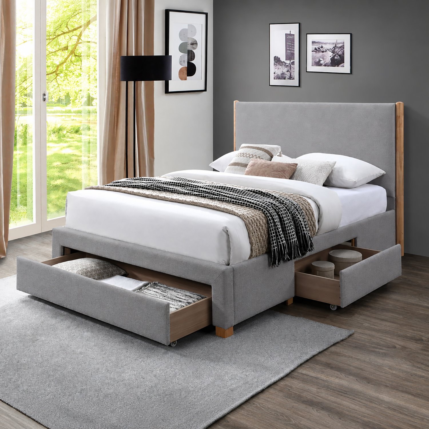 Snuggle Beds Chloe Kingsize Storage Bed - Grey Silver