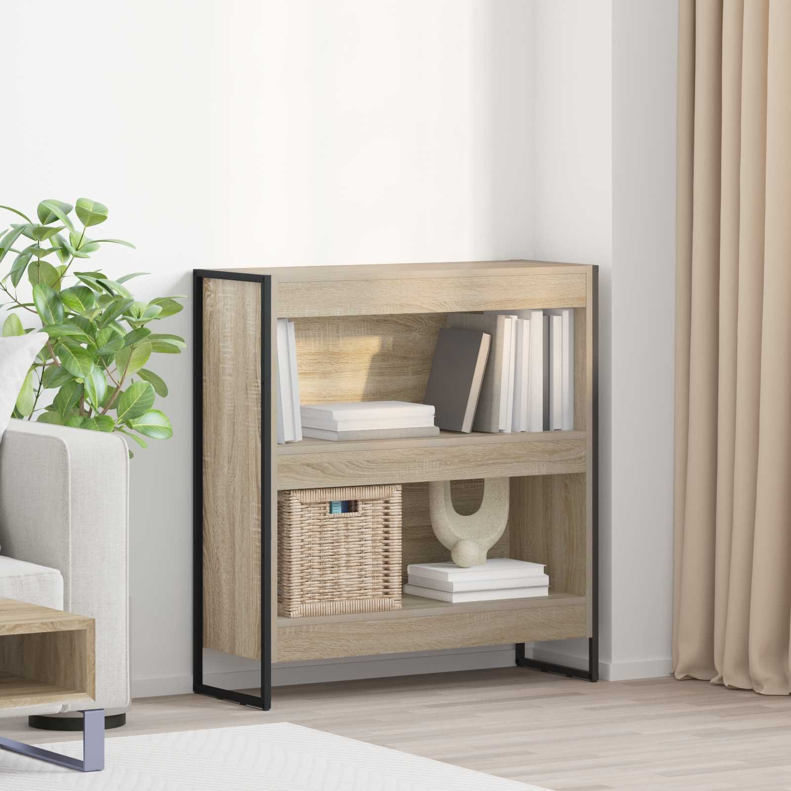 Walplus Engineered Wood Book Cabinet - Light Oak - 80 x 30 x 86.5 cm