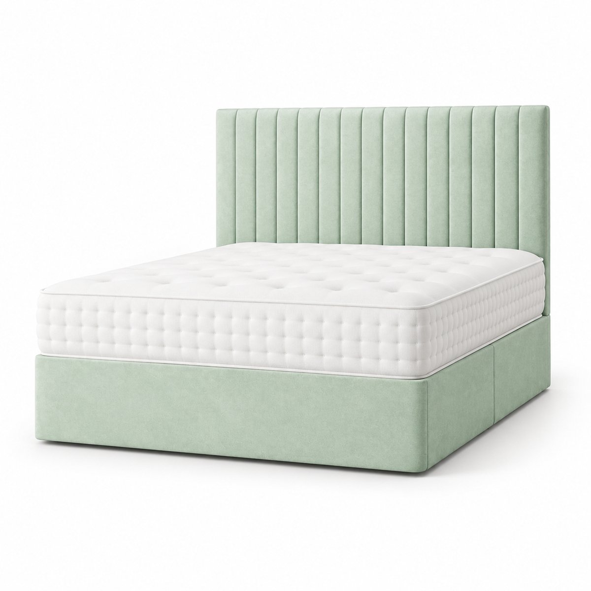 Comfy Deluxe 5ft King Size    Suede  Divan Bed Set -  Duck Egg