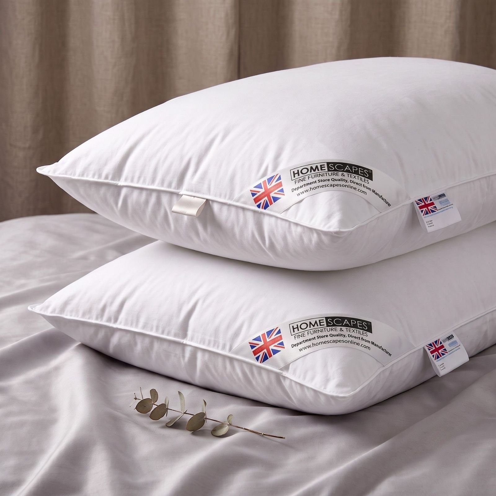Homescapes Duck Feather and Down Pillow Pair
