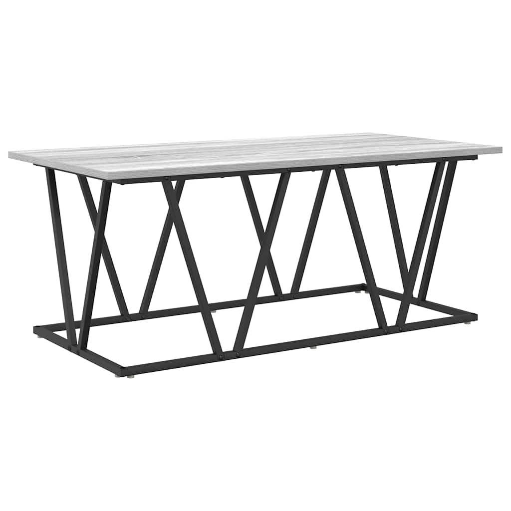 Walplus Engineered Wood and Metal Coffee Table - Grey - 100 x 50 x 40 cm