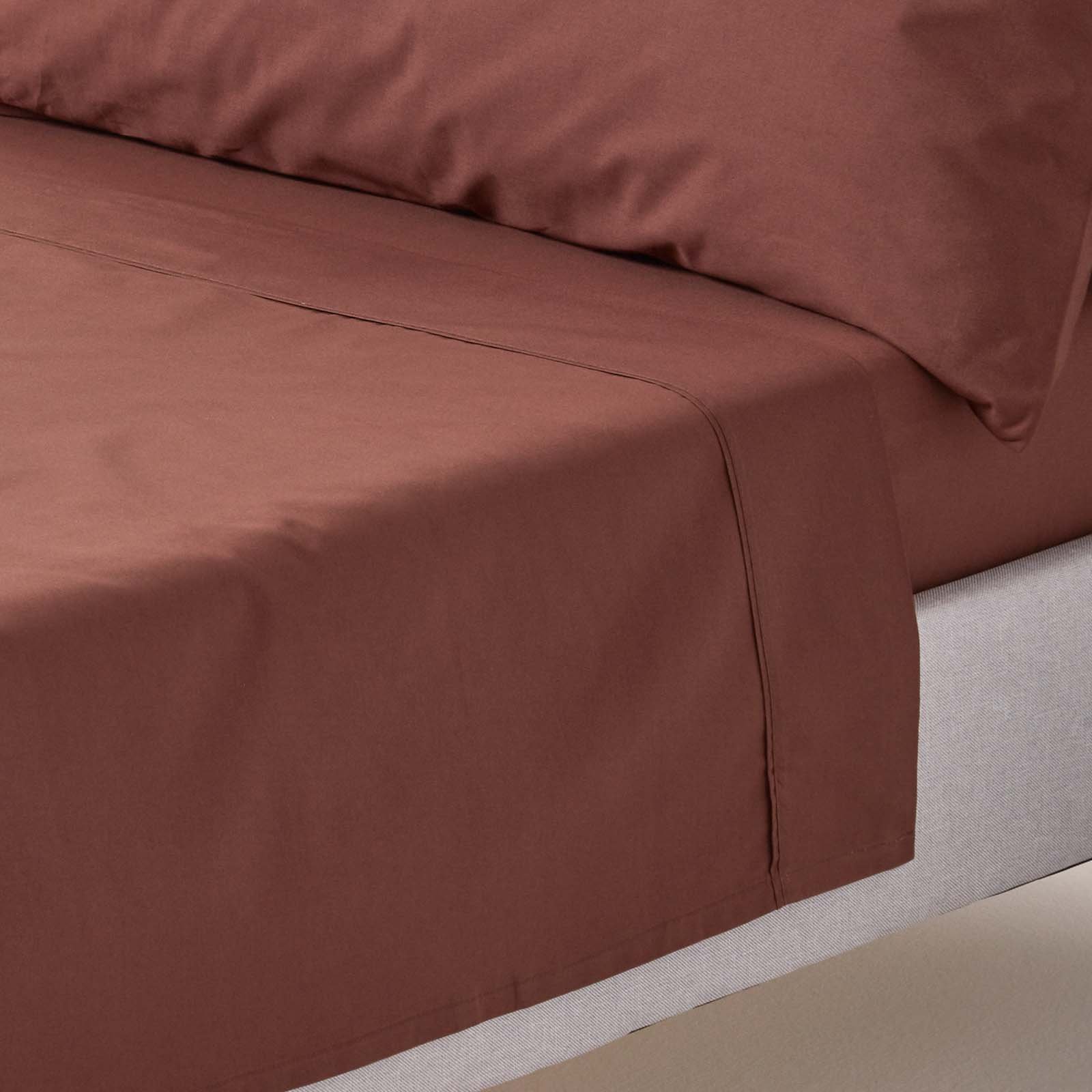 Homescapes Egyptian Cotton Chocolate Flat Sheet - Double