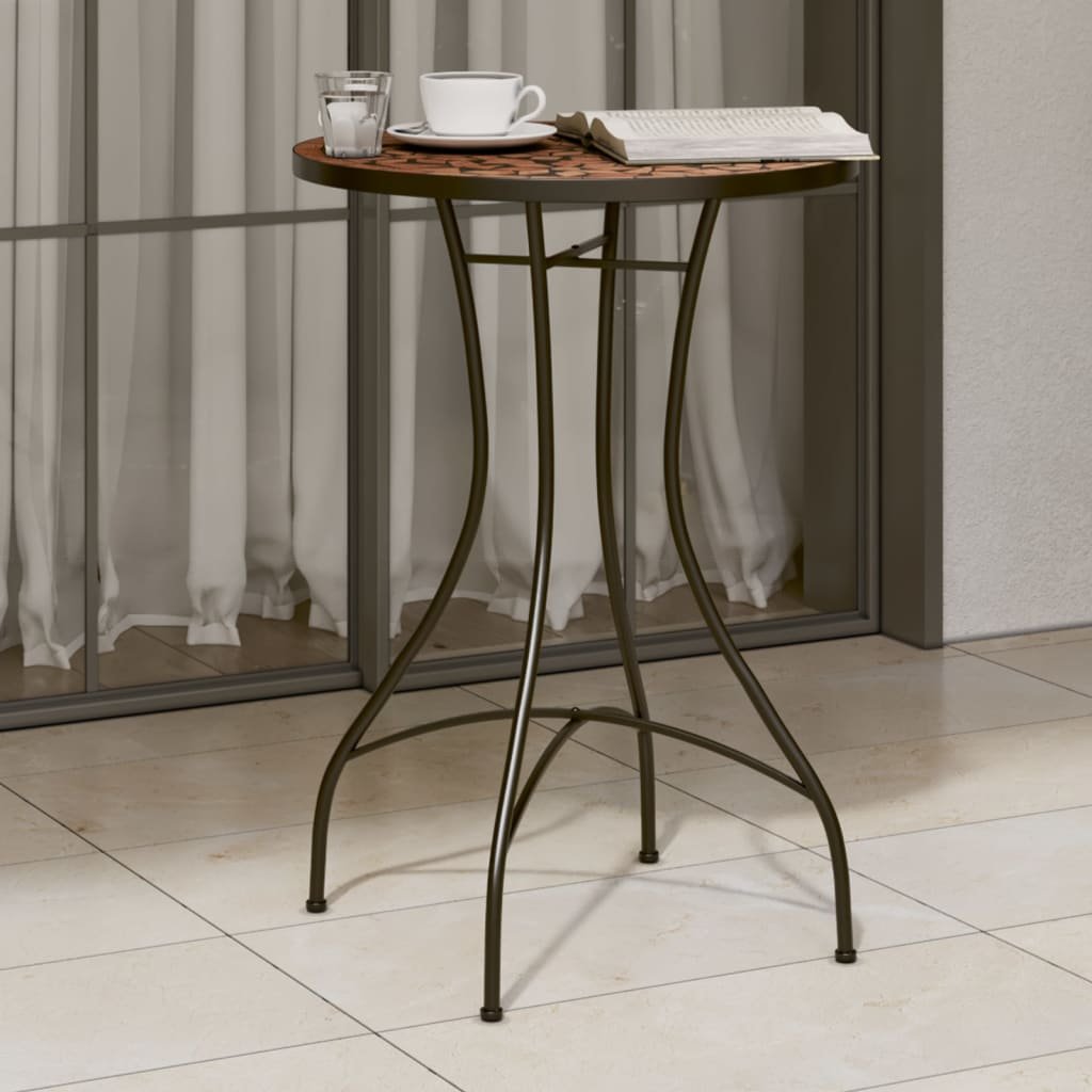 Walplus Ceramic Mosaic Bistro Table Terracotta - Orange - 50 x 70 cm