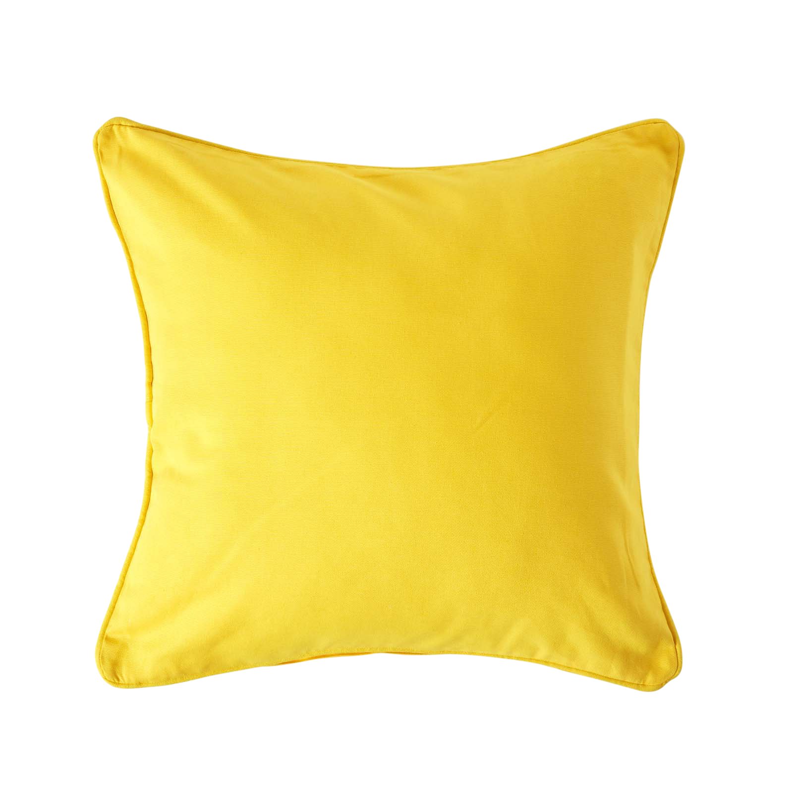 Homescapes Yellow Cotton Plain Cushion Cover - 60 x 60 cm