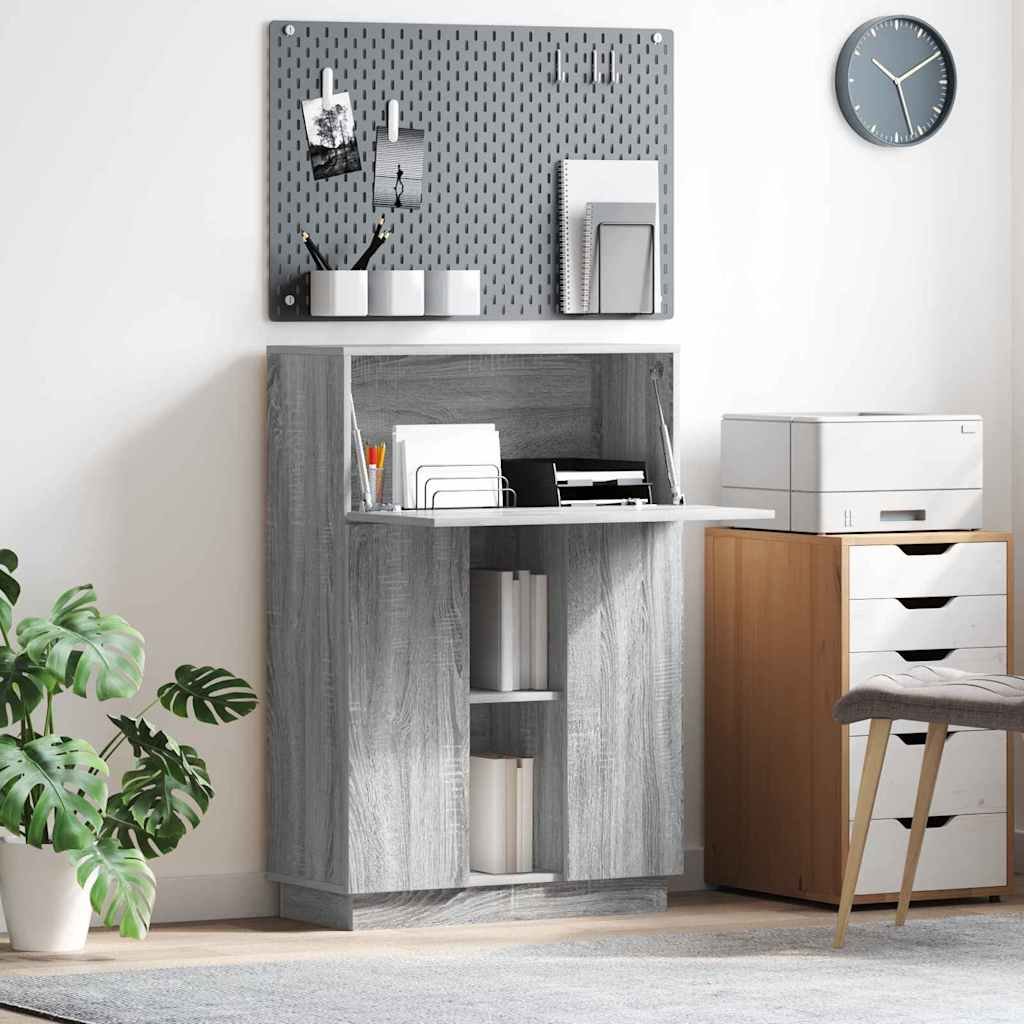 Walplus Engineered Wood Desk - Grey and Oak - 71.5 x 31.5 x 106.5 cm