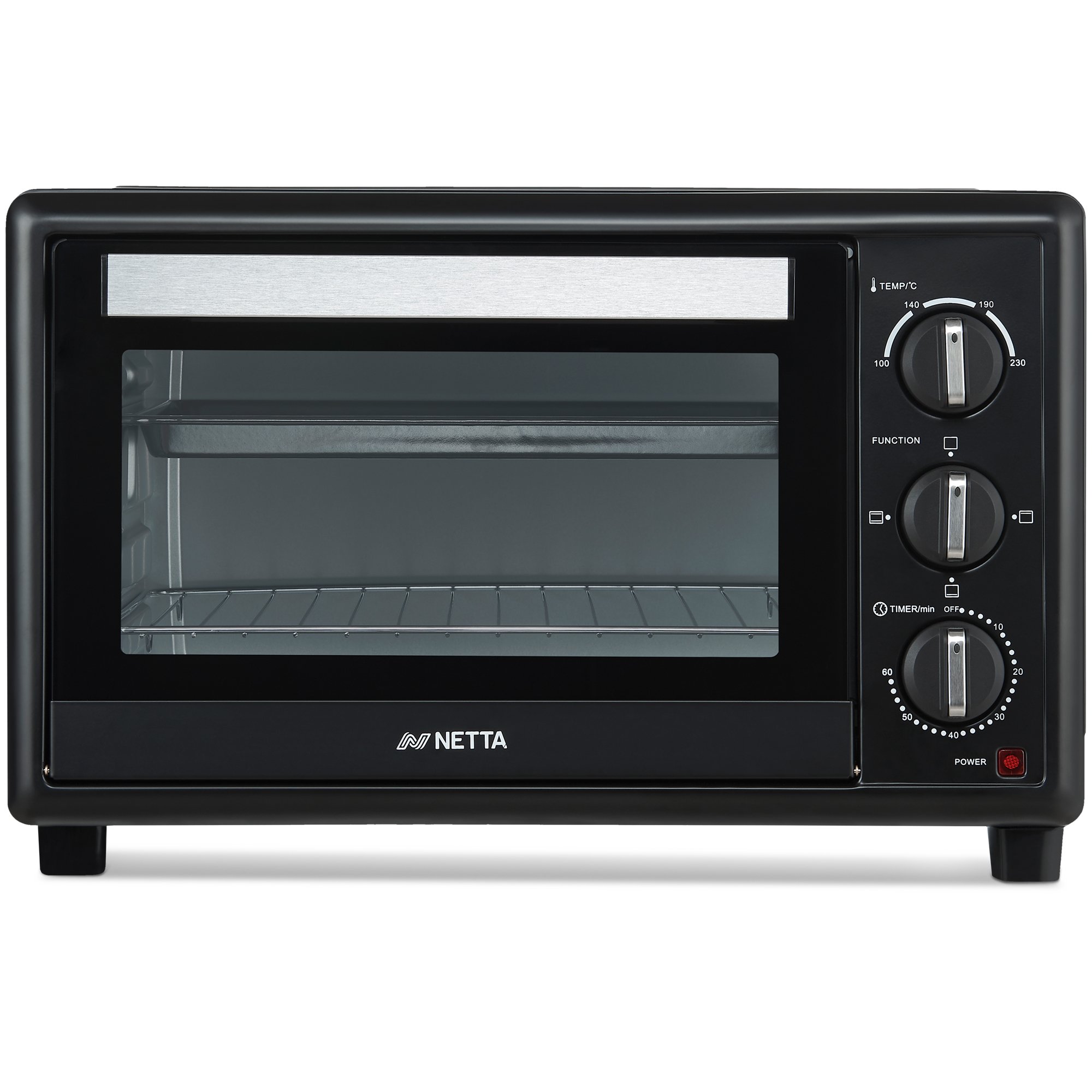 NETTA 30L Mini Oven with Grill, 60-Minute Timer & Adjustable Temperature