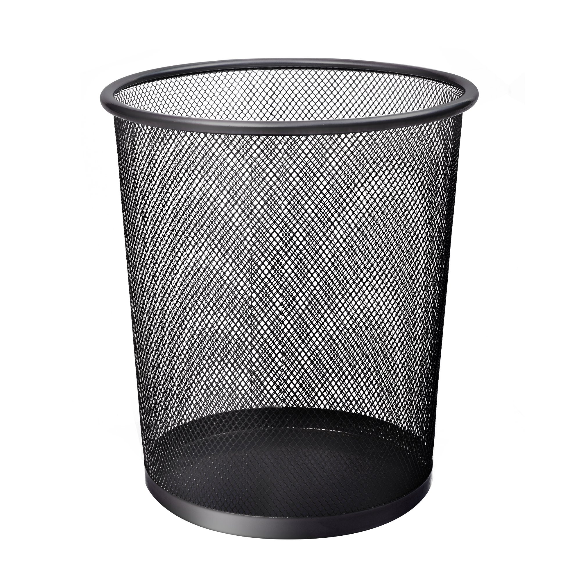 Keplin Round Metal Mesh Waste Paper Bin - Black