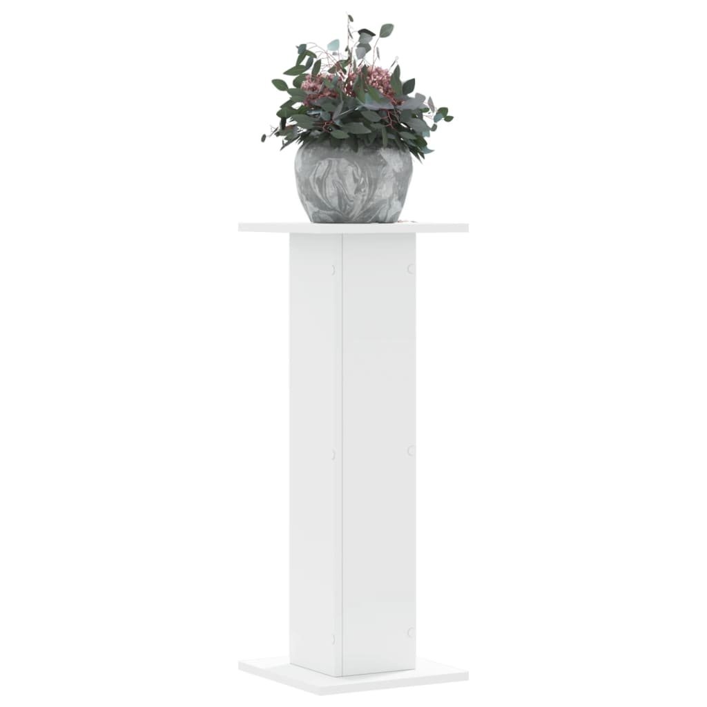 Walplus Pack of 2 Engineered Wood Plant Stand - White - 30x30x80 cm