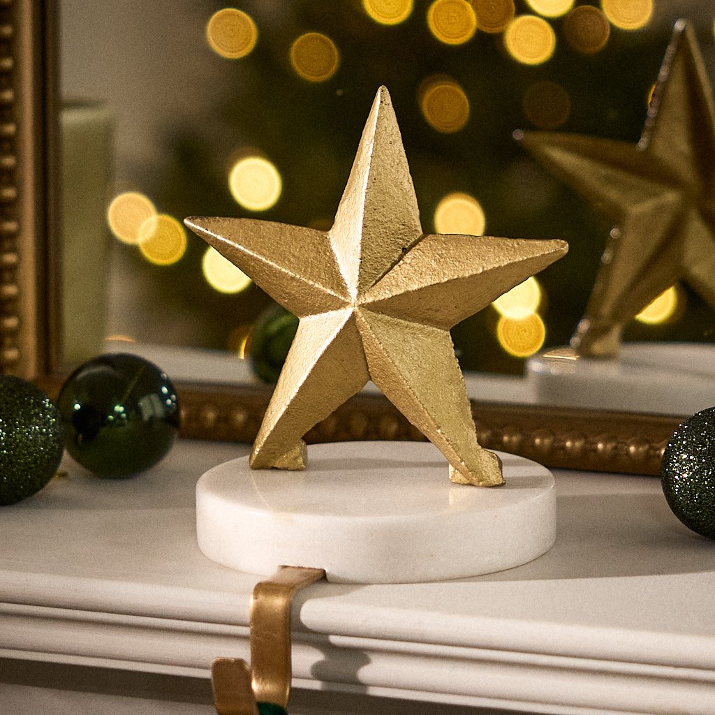 Dibor Marble Base Stocking Holder - Gold