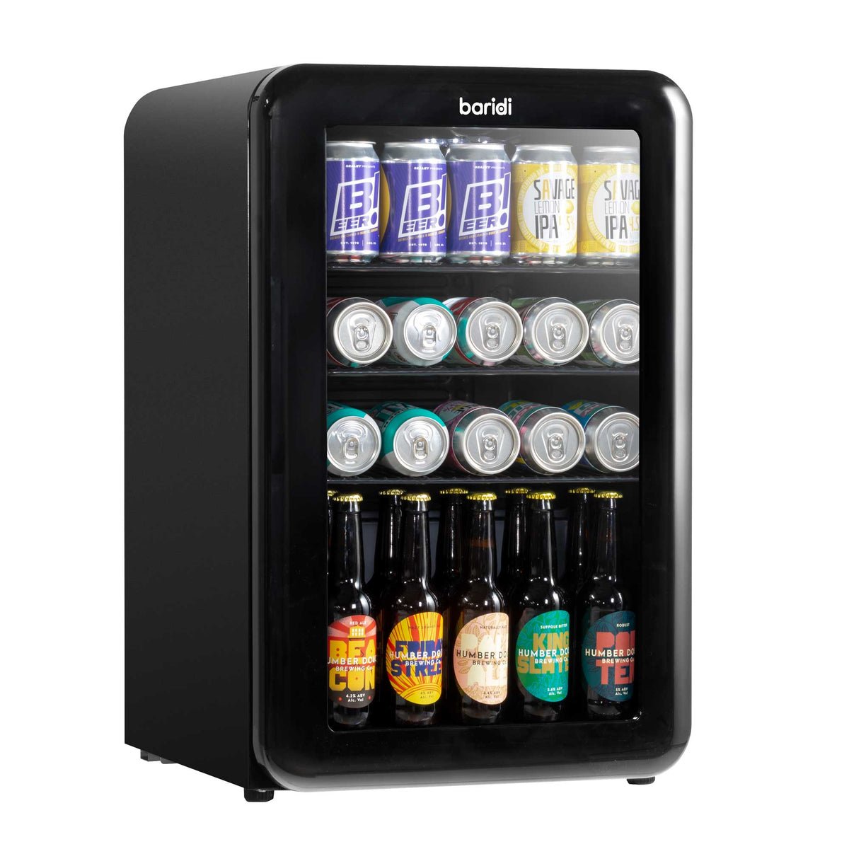 Baridi 70L Retro Undercounter Drinks Fridge - Black