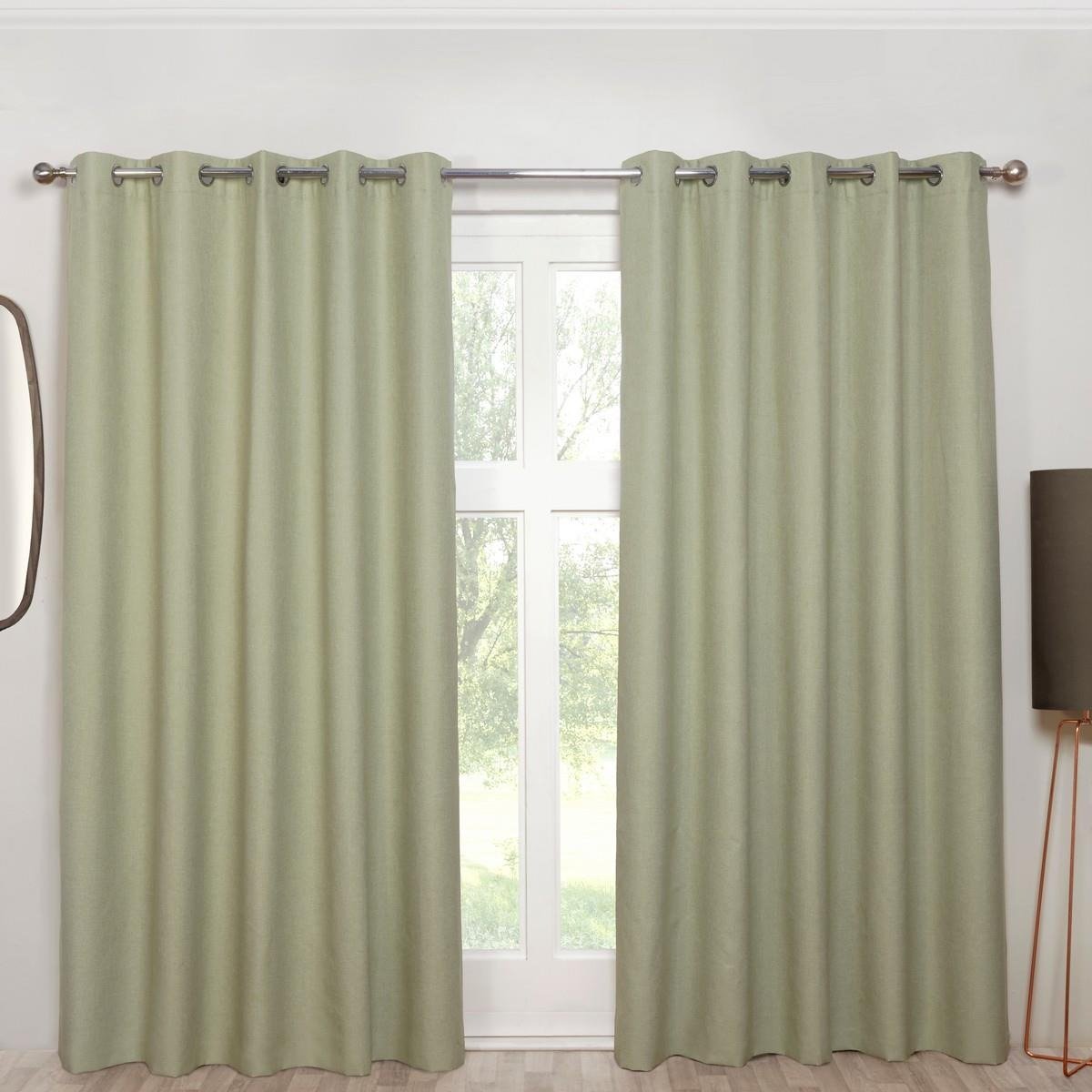 Sundour Cosmos Eyelet Curtains - Green - 117 x 137cm