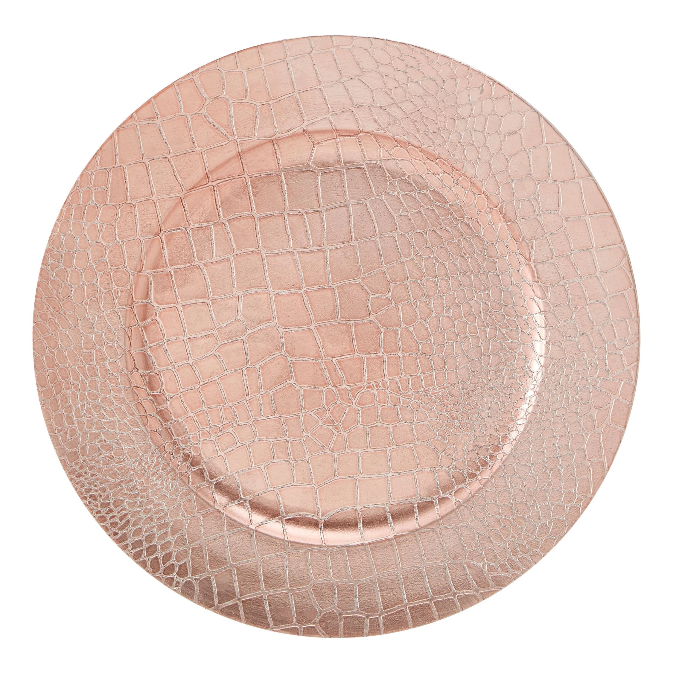 Orsina Dia Textured Charger Plate - Rose Gold
