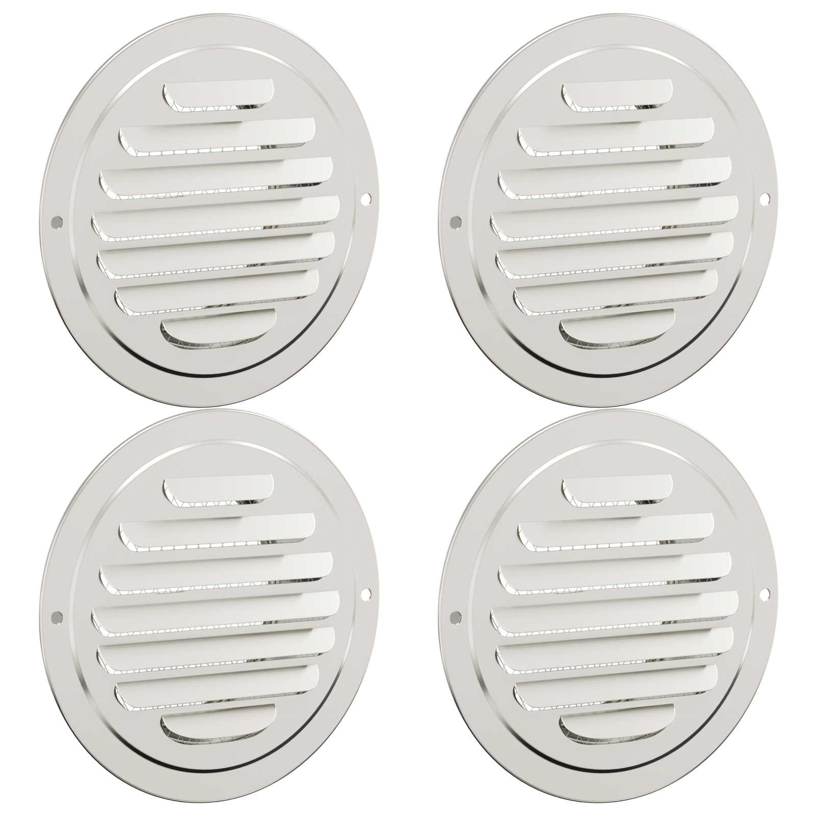Walplus Pack of 4 Stainless Steel Air Vent Covers - Silver - 12 x 12 x 3.5 cm