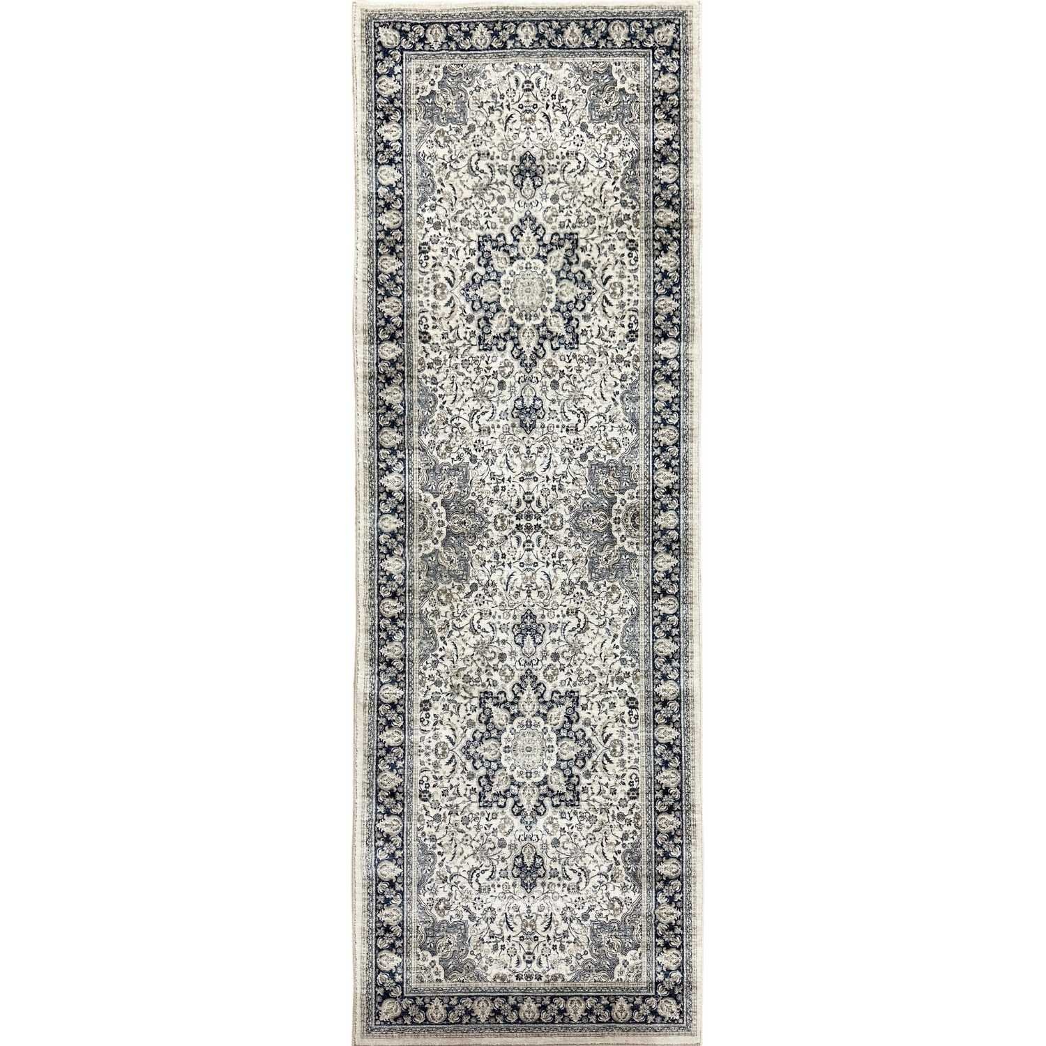 The Rugs Grey Classical Heritage Steel Runner Rug - 60 x 180cm
