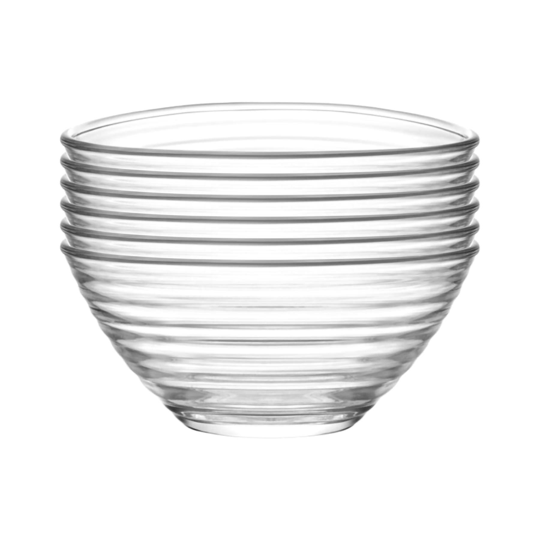 LAV Derin Glass Serving Bowls - Clear - Pack of 6