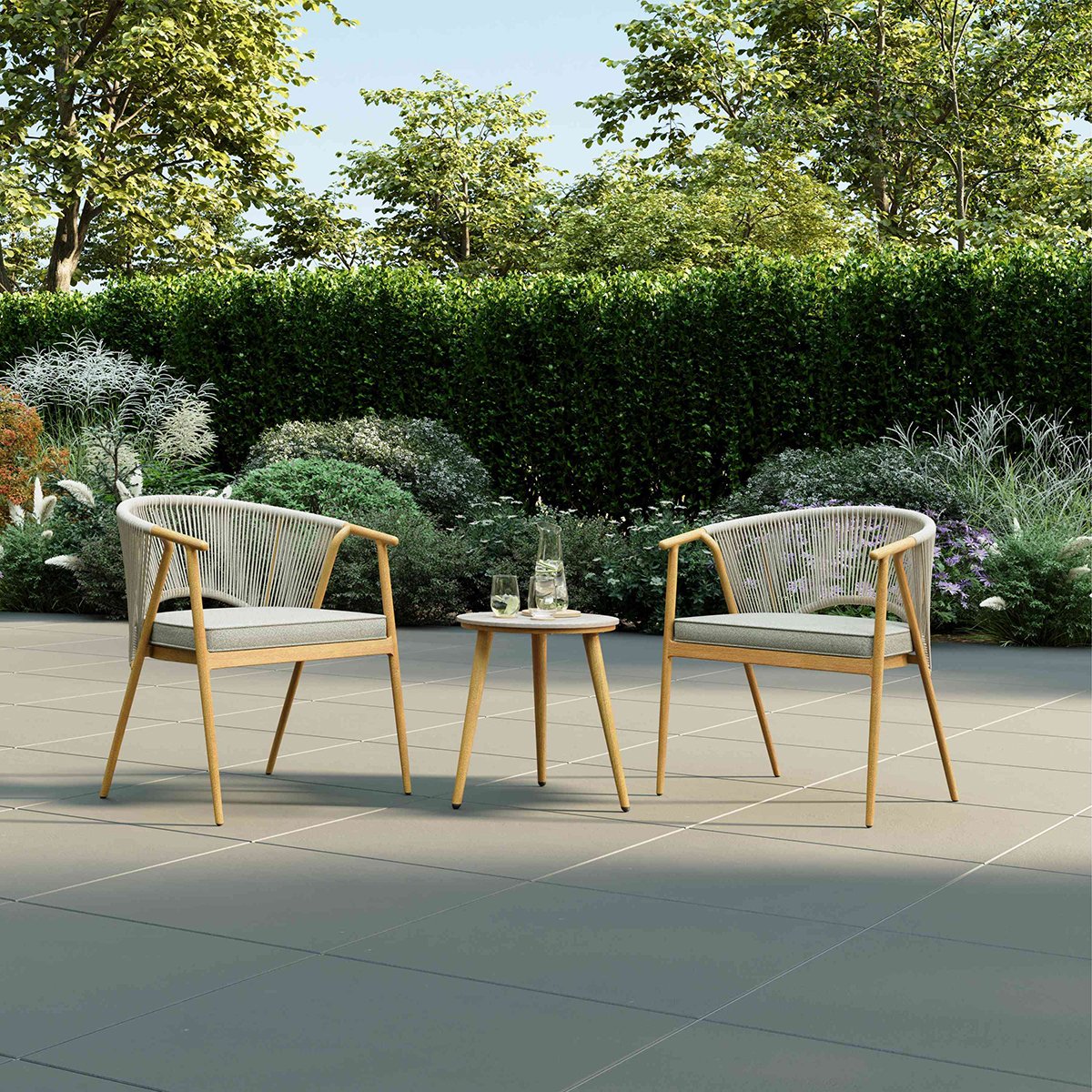 Charles Bentley Almada Bistro Set - Grey