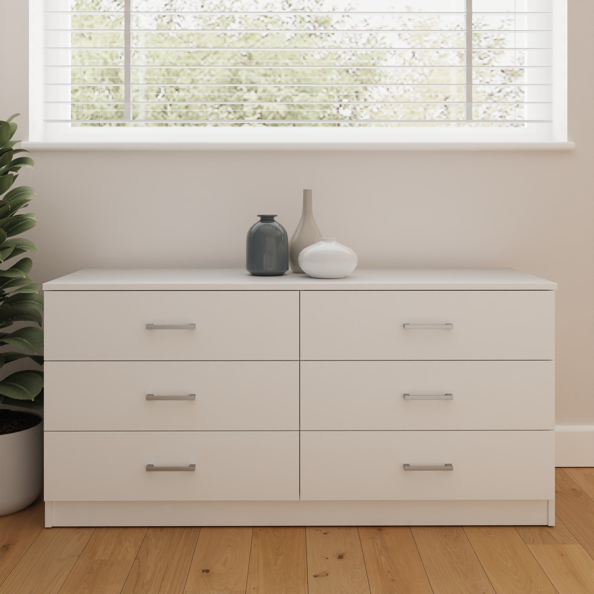 GFW Bailey 3+3 Drawer Chest - White
