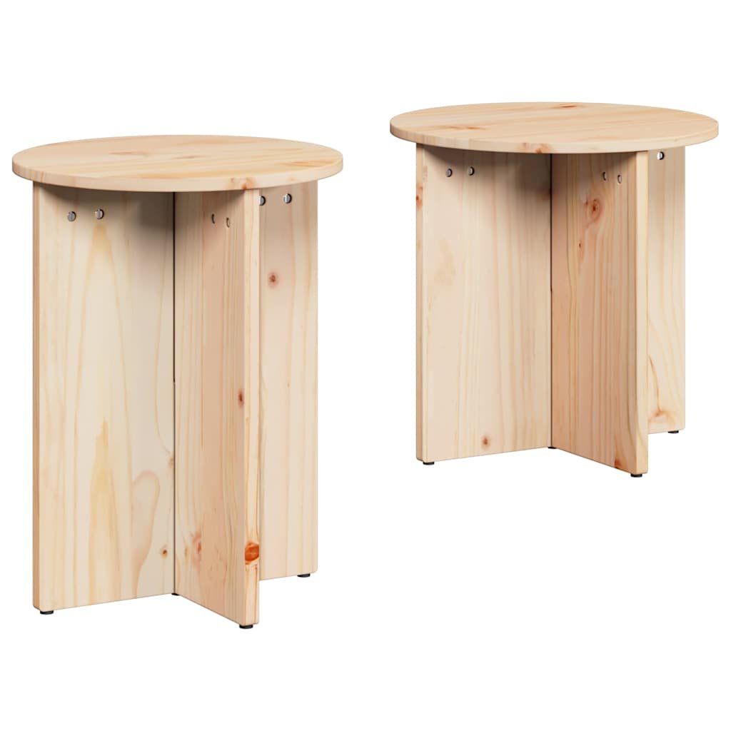 Walplus Pack of 2 Coffee Table - Natural - 41.5 x 41.5 x 46 cm