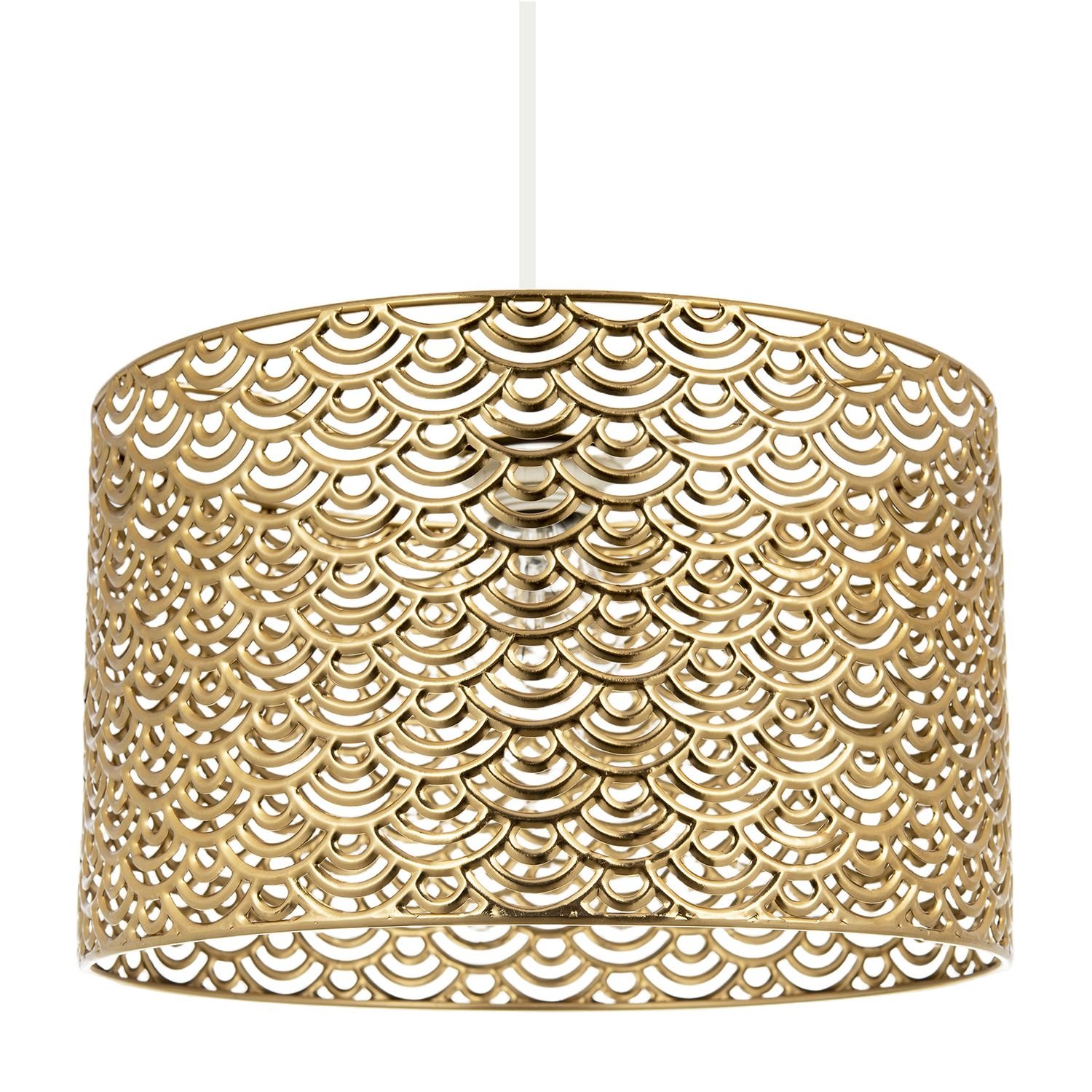 Happy Homewares Art Deco in Polished Gold Plated Pendant Shade - 30cm