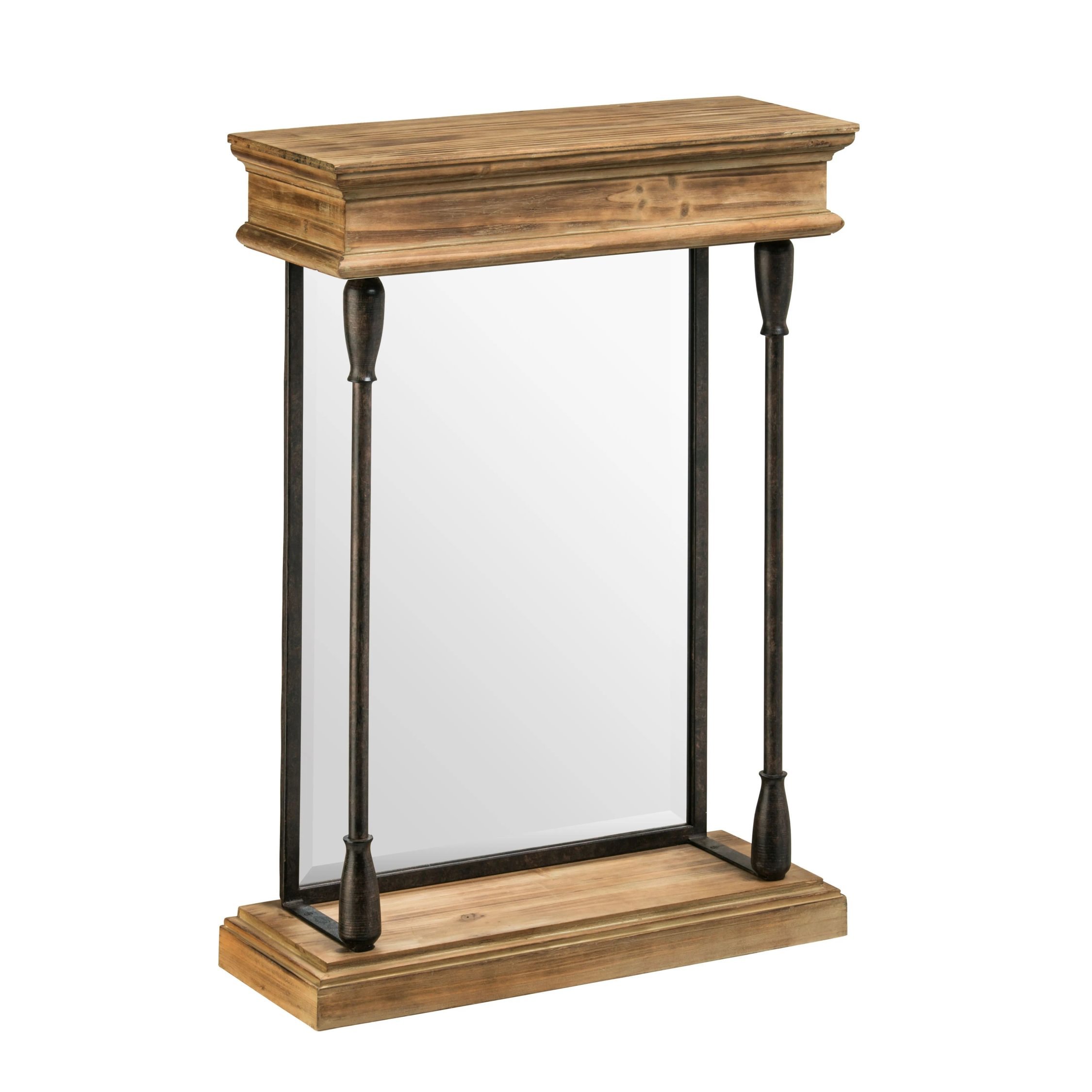 Orsina Tribeca Fir Wood and Metal Mirror – Black