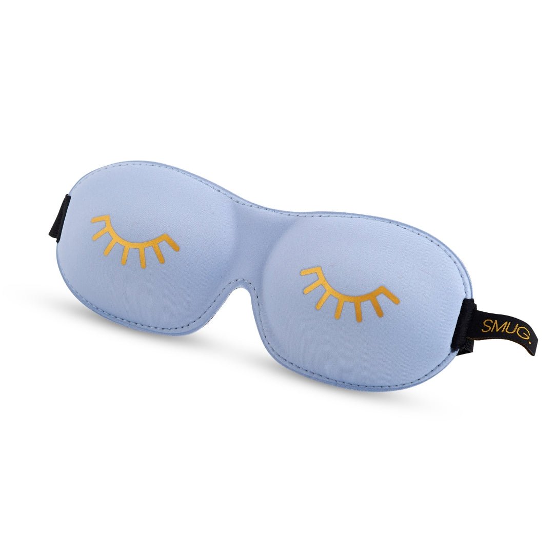 SMUG Contoured 3D Blackout Sleep Mask - Baby Blue Wink Print