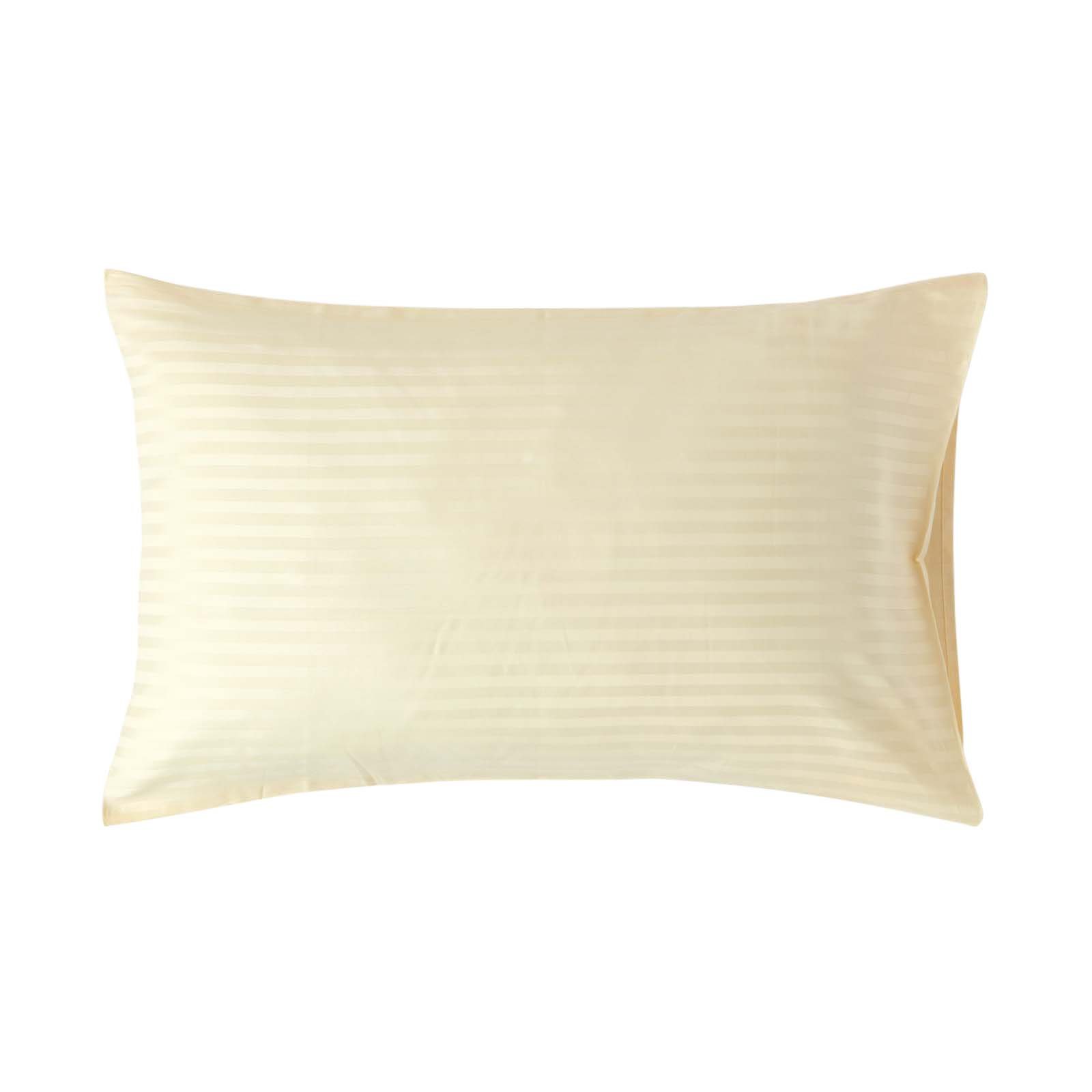 Homescapes Egyptian Cotton Satin Stripe Pillowcase - Yellow