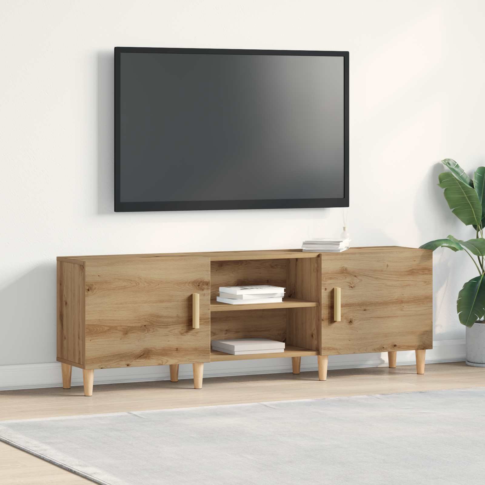 Walplus Engineered Wood TV Cabinet - Brown - 150 x 30 x 50 cm