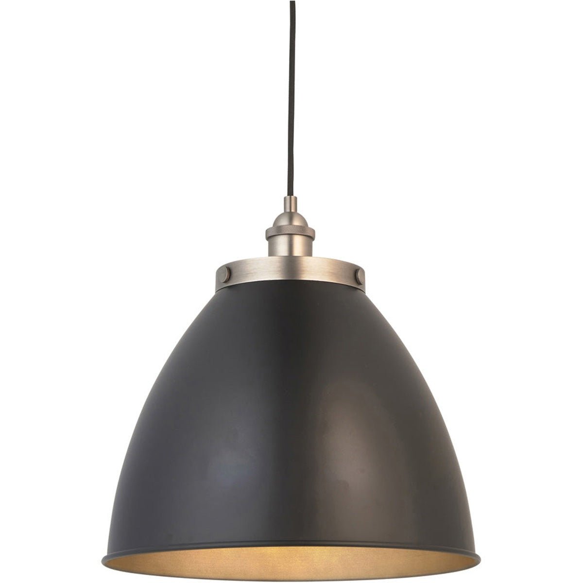 Loops Direct Steel Pendant Light - Aged Pewter Plate and Matt Black